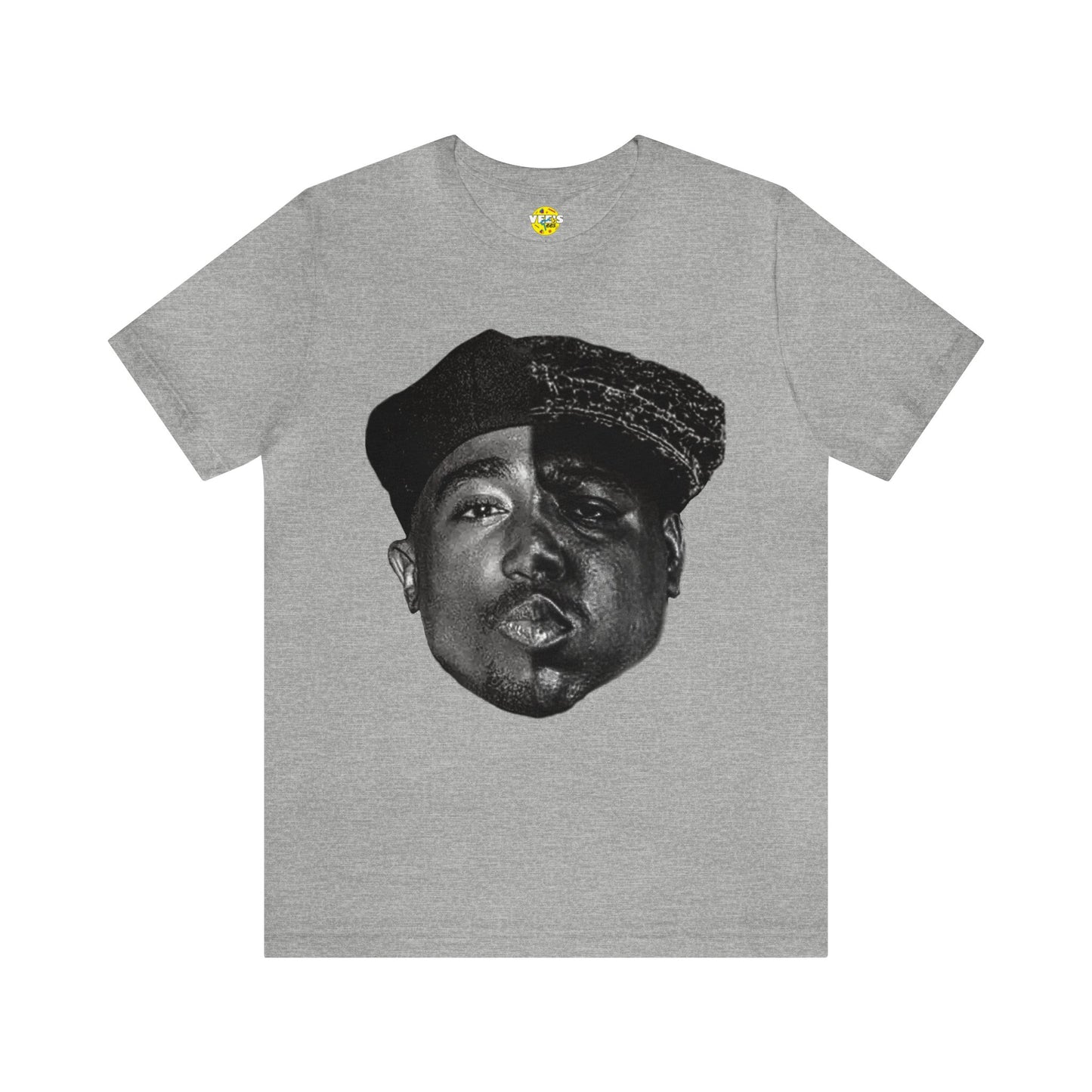 Tupac and Notorious BIG Half Faces TShirt, 90s Style Iconic Classic Hip Hop Shirt, Vintage Music Legends Tee, Singer Tribute TShirt