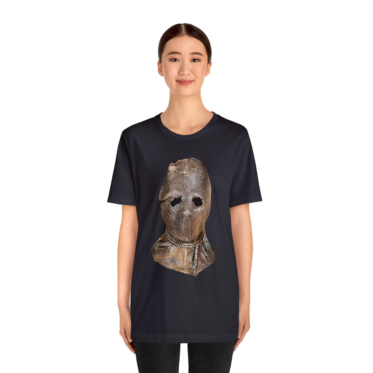 Halloween Jason's Sack Mask Short Sleeve T-Shirt - Friday the 13th Horror Icon Tee, Classic Slasher Graphic Shirt