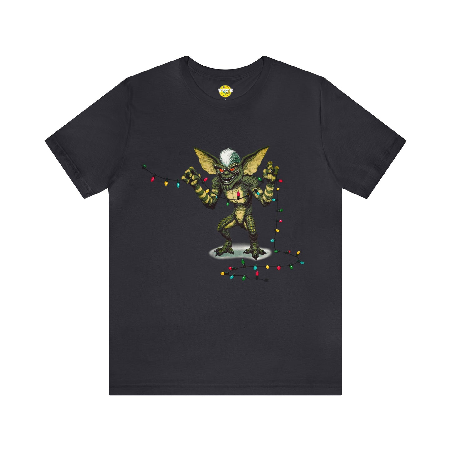 Stripe Festive Holiday - Gremlin Christmas Lights - Festive Stripe holding Christmas Lights - Gremlin Holiday Lights tshirt