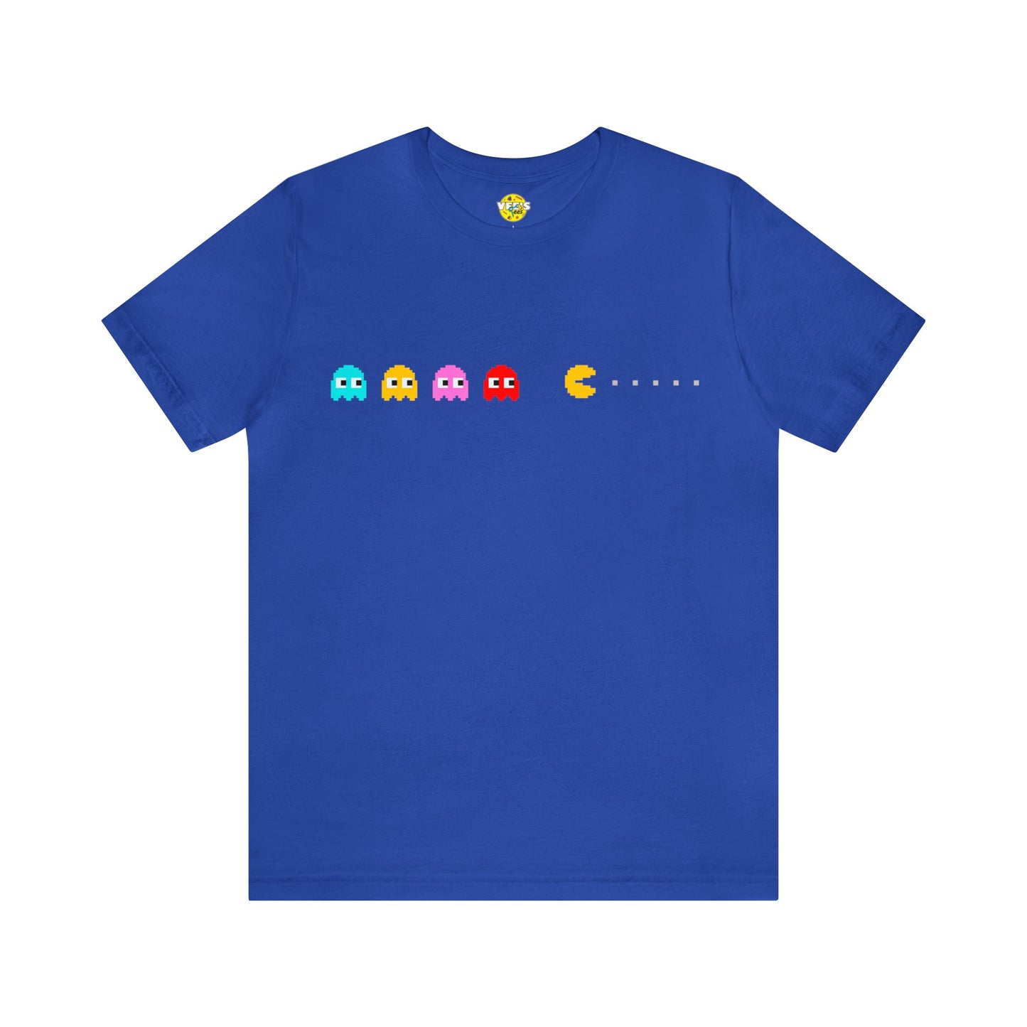 Pac-Man Ghosts Pixel Art T-Shirt - Retro Gamer Tee with Chasing Ghosts