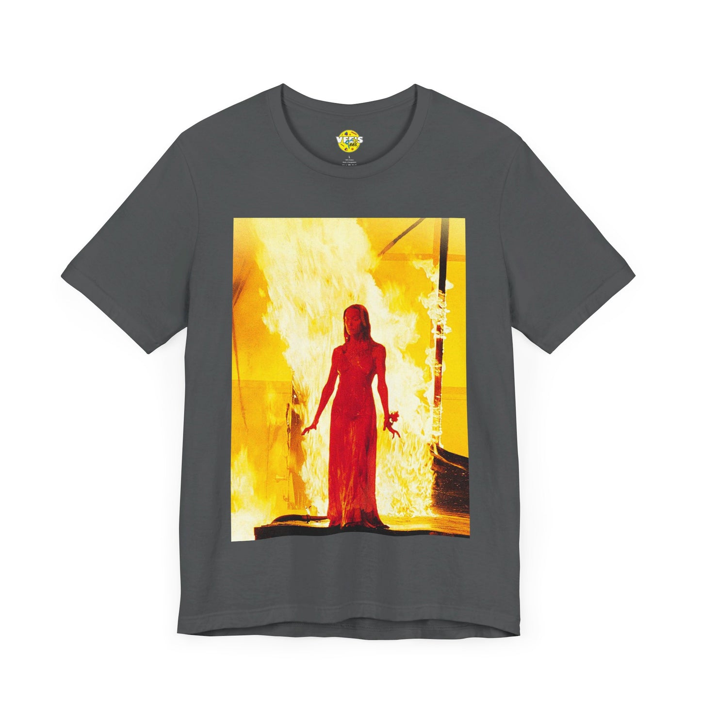 Halloween Carrie on the Burning Stage Short Sleeve T-Shirt - Iconic Horror Movie Tee, Carrie Prom Night Inferno Shirt