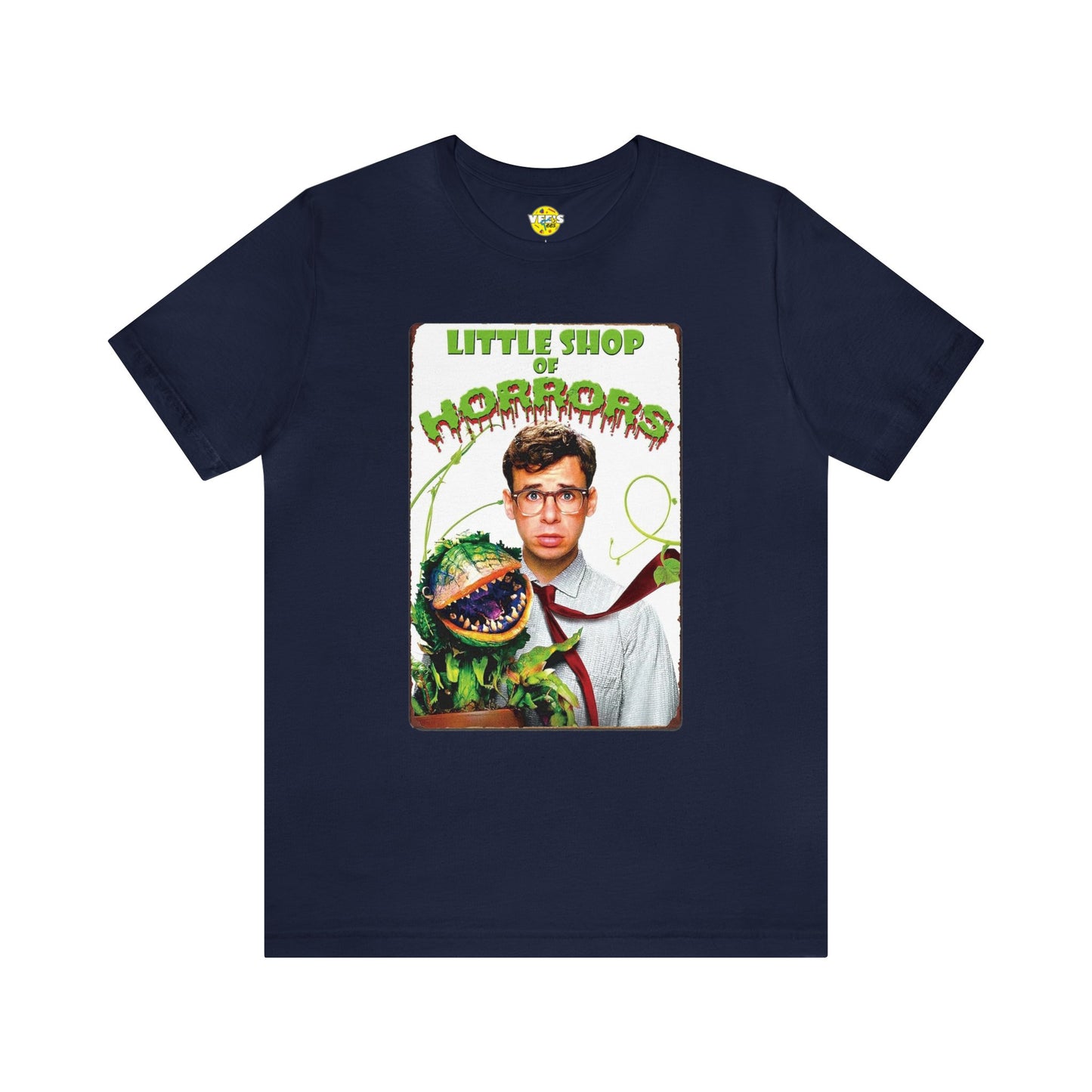 Halloween Little Shop of Horrors Movie Poster Short Sleeve T-Shirt - Classic Musical Comedy Tee - Audrey II Plant Shirt