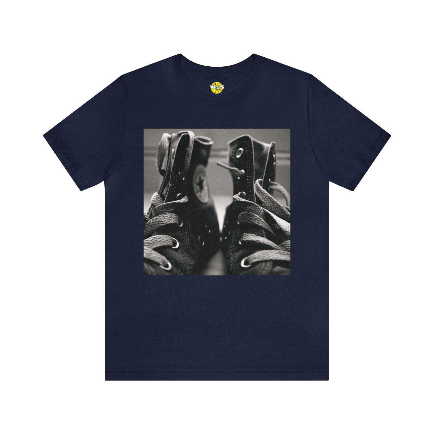 Chuck Taylors Zoomed In Black & White Short Sleeve T-Shirt - Classic Sneaker Lover Tee, Vintage Shoe Graphic Shirt