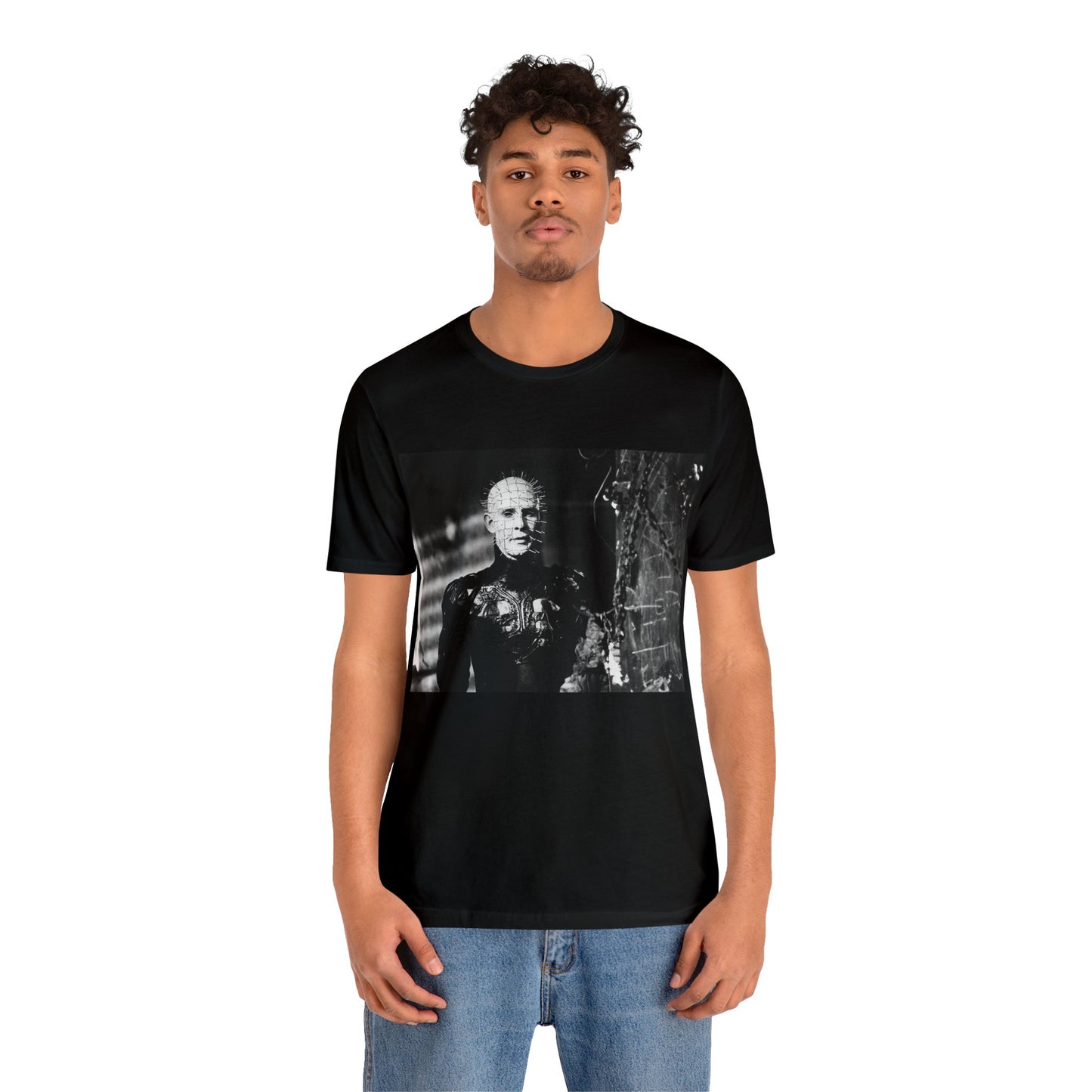 Halloween Hellraiser Pinhead Short Sleeve T-Shirt - Horror Movie Tee - Iconic Pinhead Art - Clive Barker - Cenobite Shirt