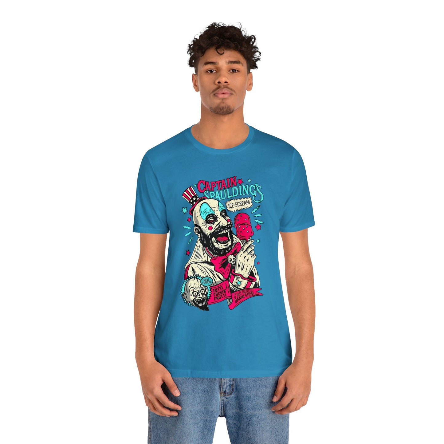 Halloween Captain Spaulding Short Sleeve T-Shirt - Classic Horror Icon Tee, Rob Zombie Character Graphic Shirt