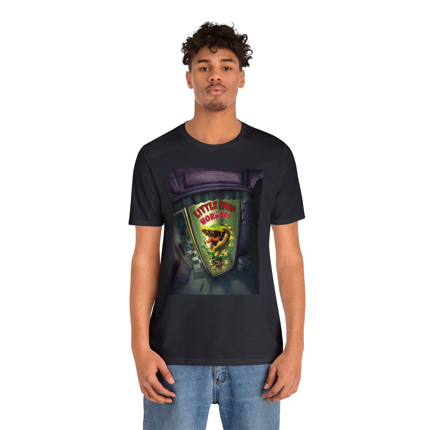 Halloween Little Shop of Horrors Short Sleeve T-Shirt - Classic Horror Movie Tee, Retro Cartoon Graphic Shirt