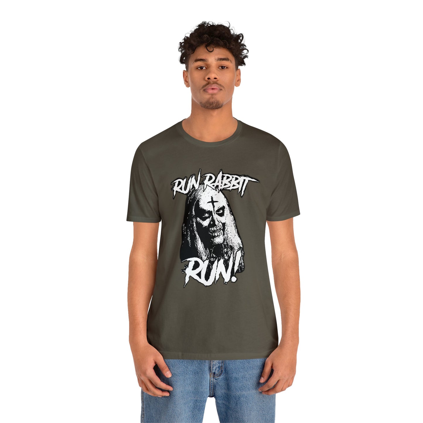 Halloween Otis B. Driftwood - Run Rabbit Run Graphic Short Sleeve T-Shirt - Retro Horror Icon Tee, House of 1000 Corpses, Devil's Rejects