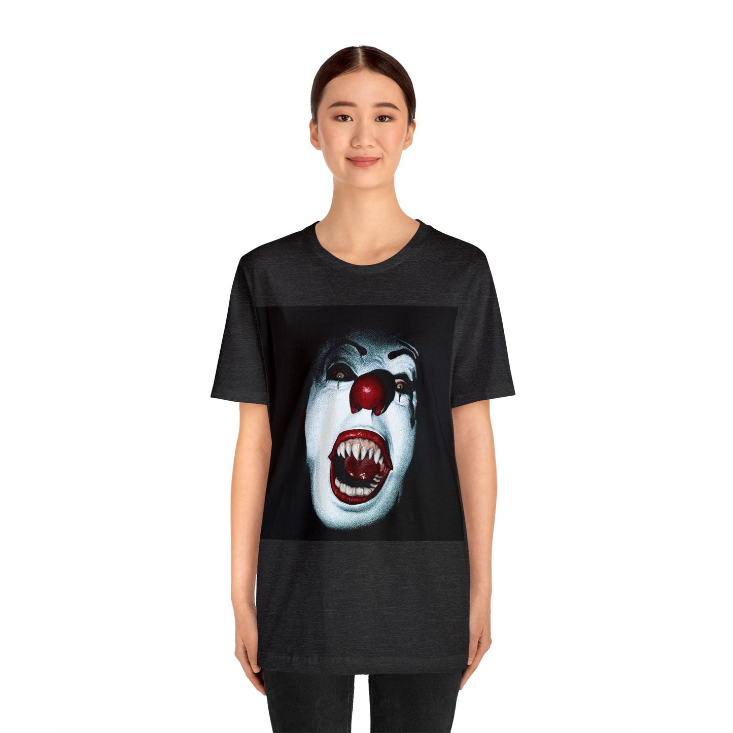 Halloween Pennywise Evil Face Short Sleeve T-Shirt - Classic Horror Clown Tee - Stephen King's IT Shirt