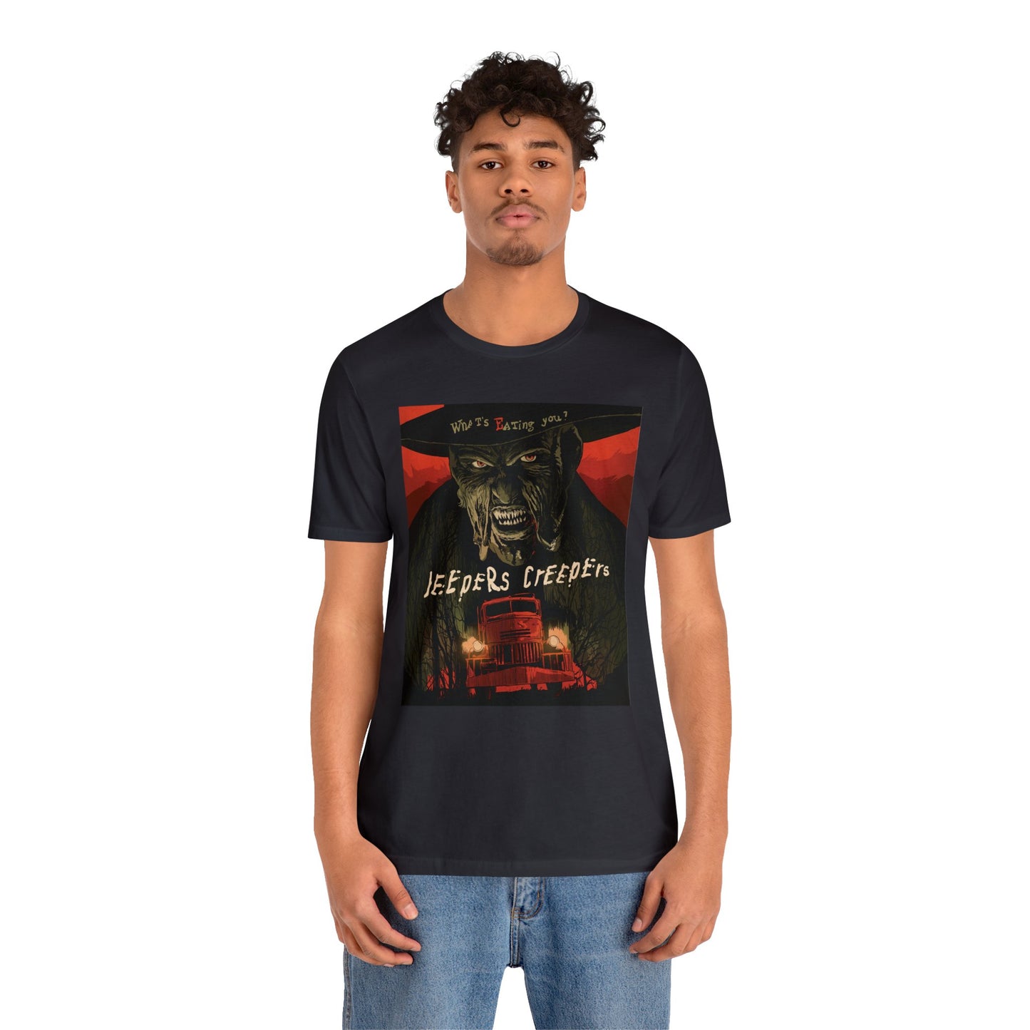 Halloween Jeepers Creepers Movie Poster Short Sleeve T-Shirt - Vintage Horror Film Tee, Retro Classic Cinema Graphic Shirt