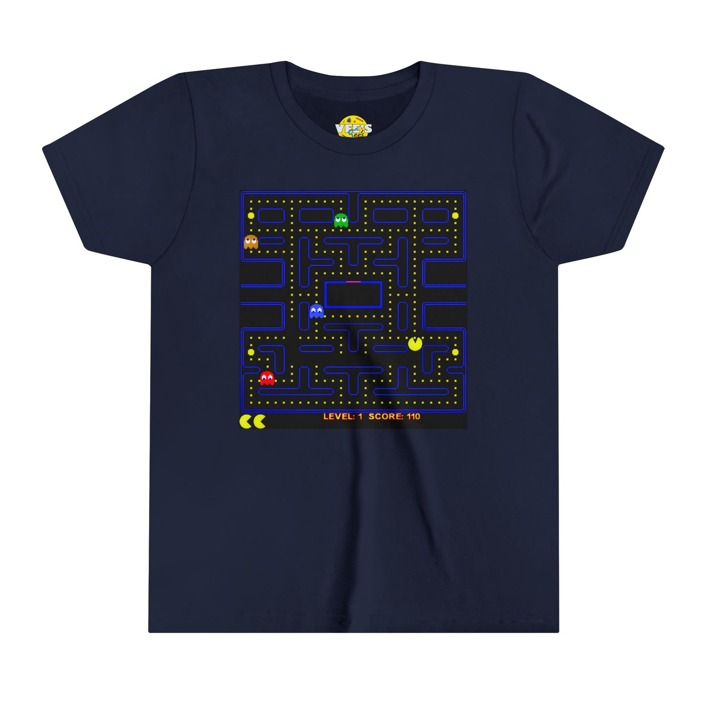 Pac-Man Level 1 Kids' Graphic T-Shirt, 80s Video Game Nostalgia Shirt