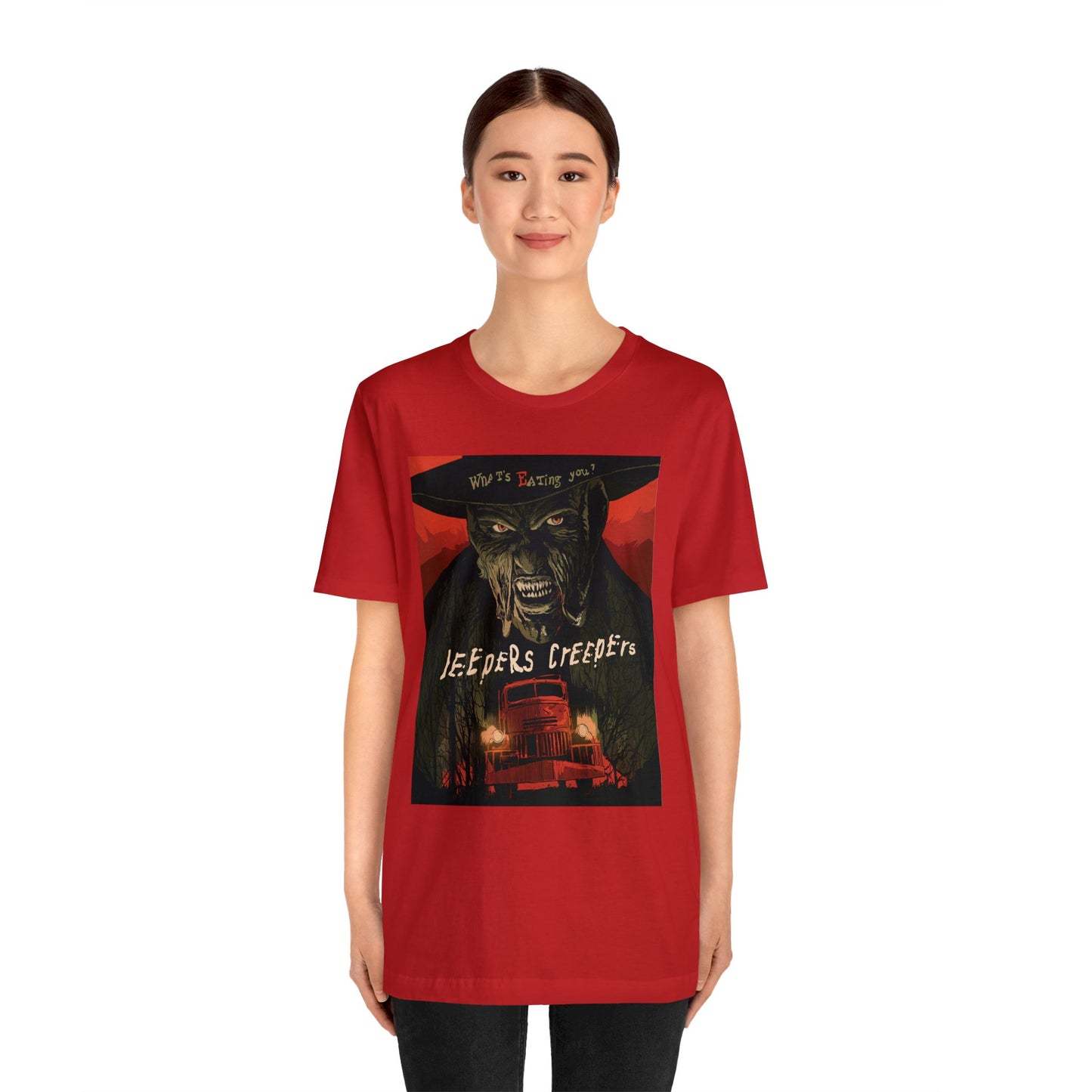 Halloween Jeepers Creepers Movie Poster Short Sleeve T-Shirt - Vintage Horror Film Tee, Retro Classic Cinema Graphic Shirt