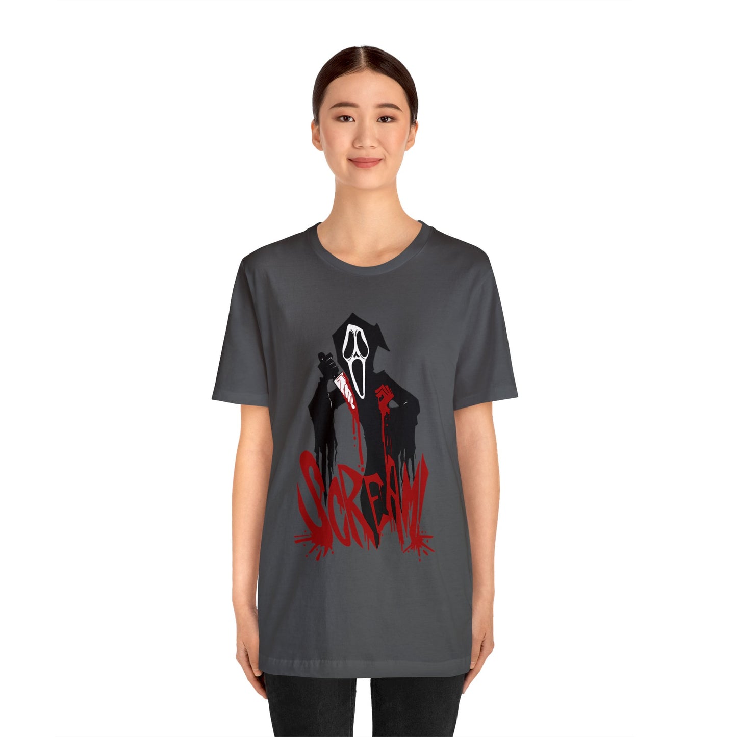 Halloween Ghostface Short Sleeve T-Shirt - Scream Movie Inspired Tee, Horror Icon Graphic Shirt