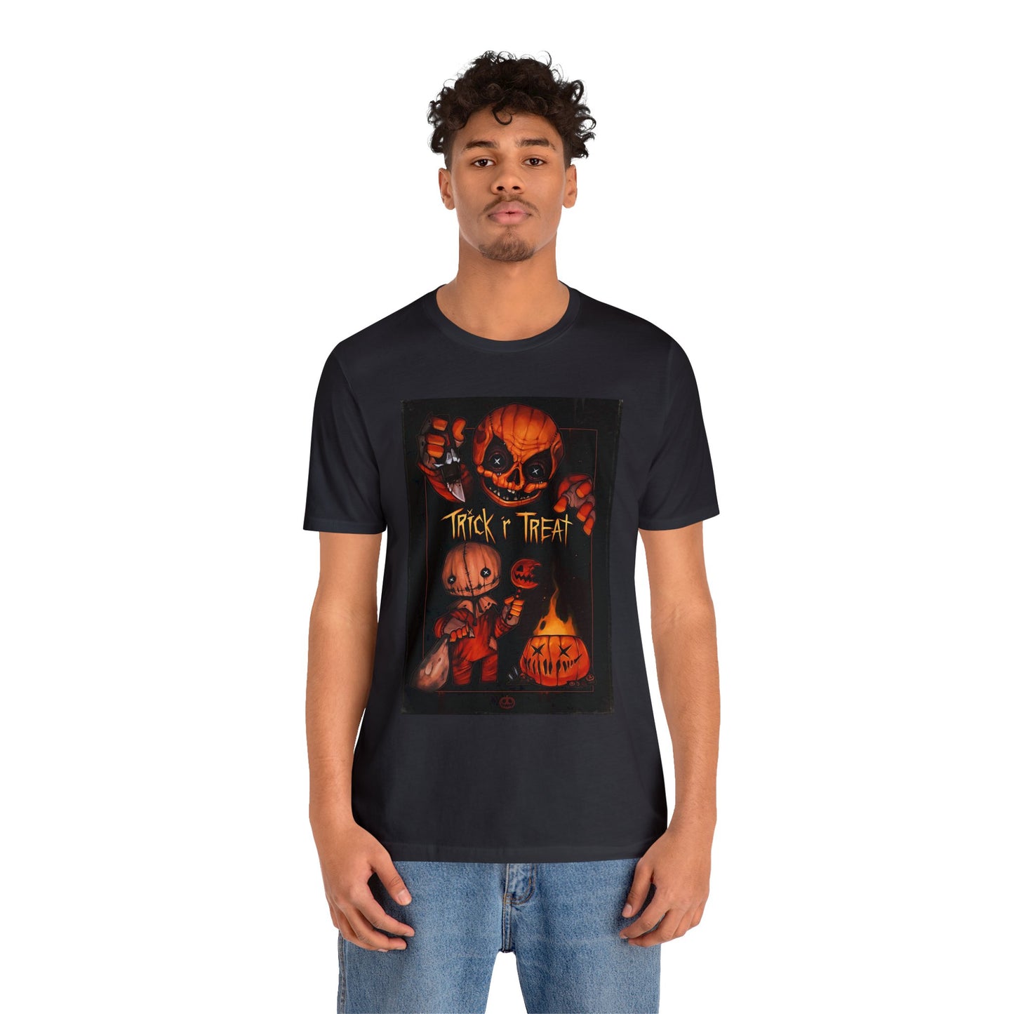 Halloween Sam from Trick 'r Treat Short Sleeve T-Shirt - Halloween Horror Icon Tee, Trick 'r Treat Movie Character Graphic Shirt