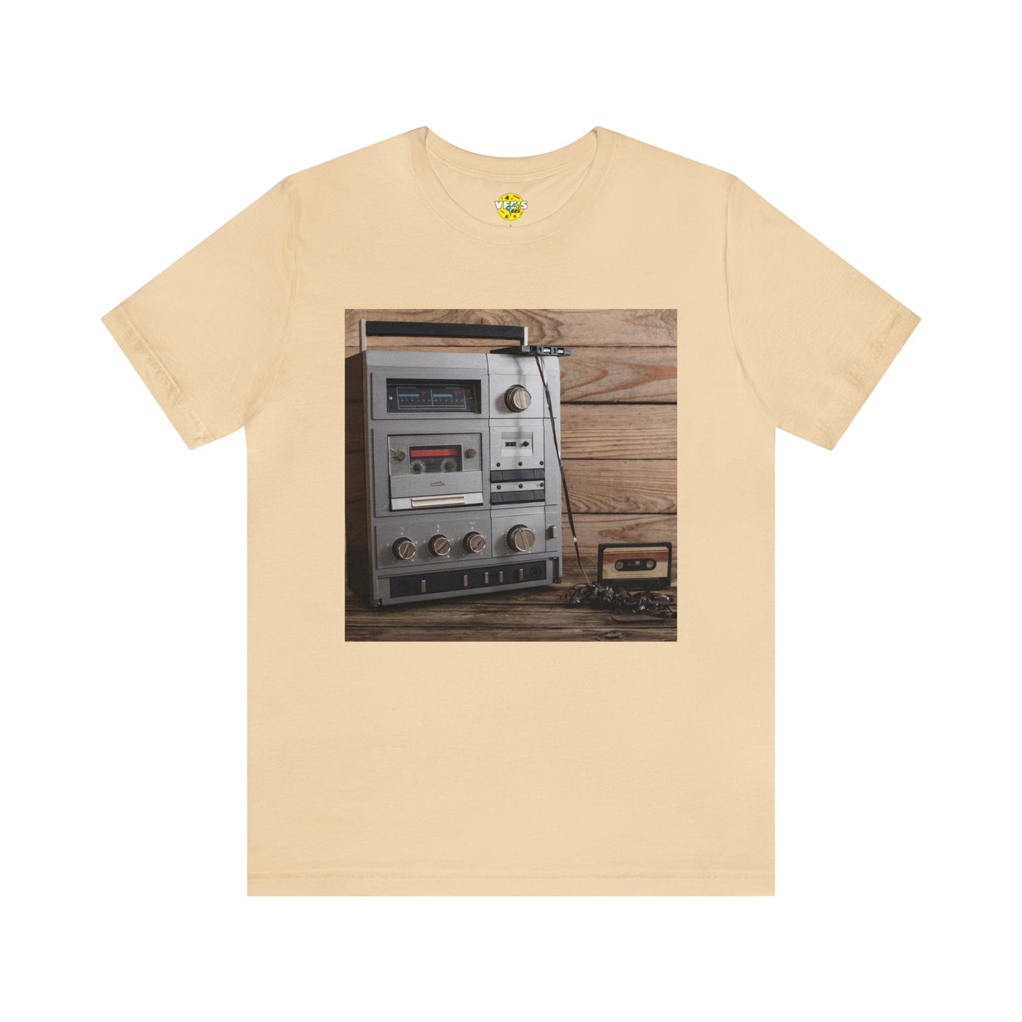 Retro Cassette Player Tshirt - Popped Tape Short Sleeve T-Shirt - Vintage Music Lover Tee - Nostalgic Graphic Shirt