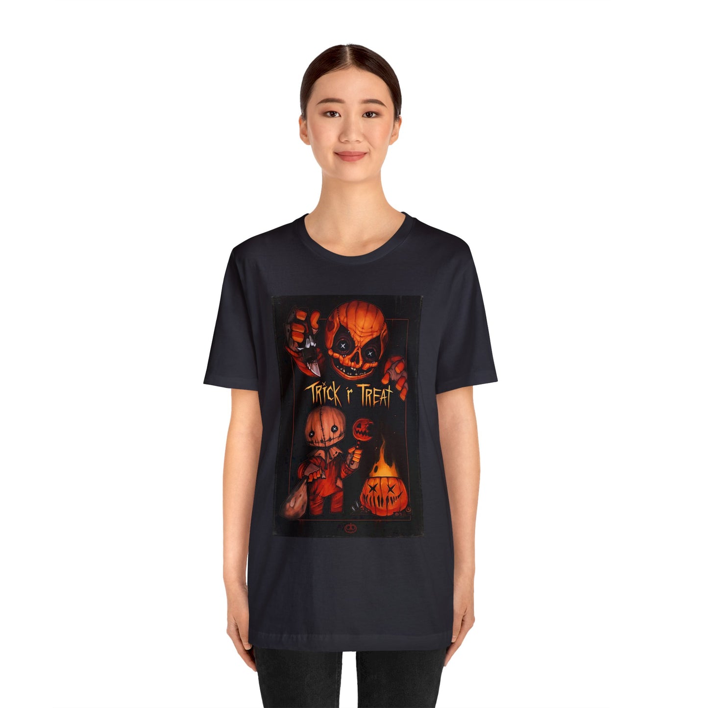 Halloween Sam from Trick 'r Treat Short Sleeve T-Shirt - Halloween Horror Icon Tee, Trick 'r Treat Movie Character Graphic Shirt