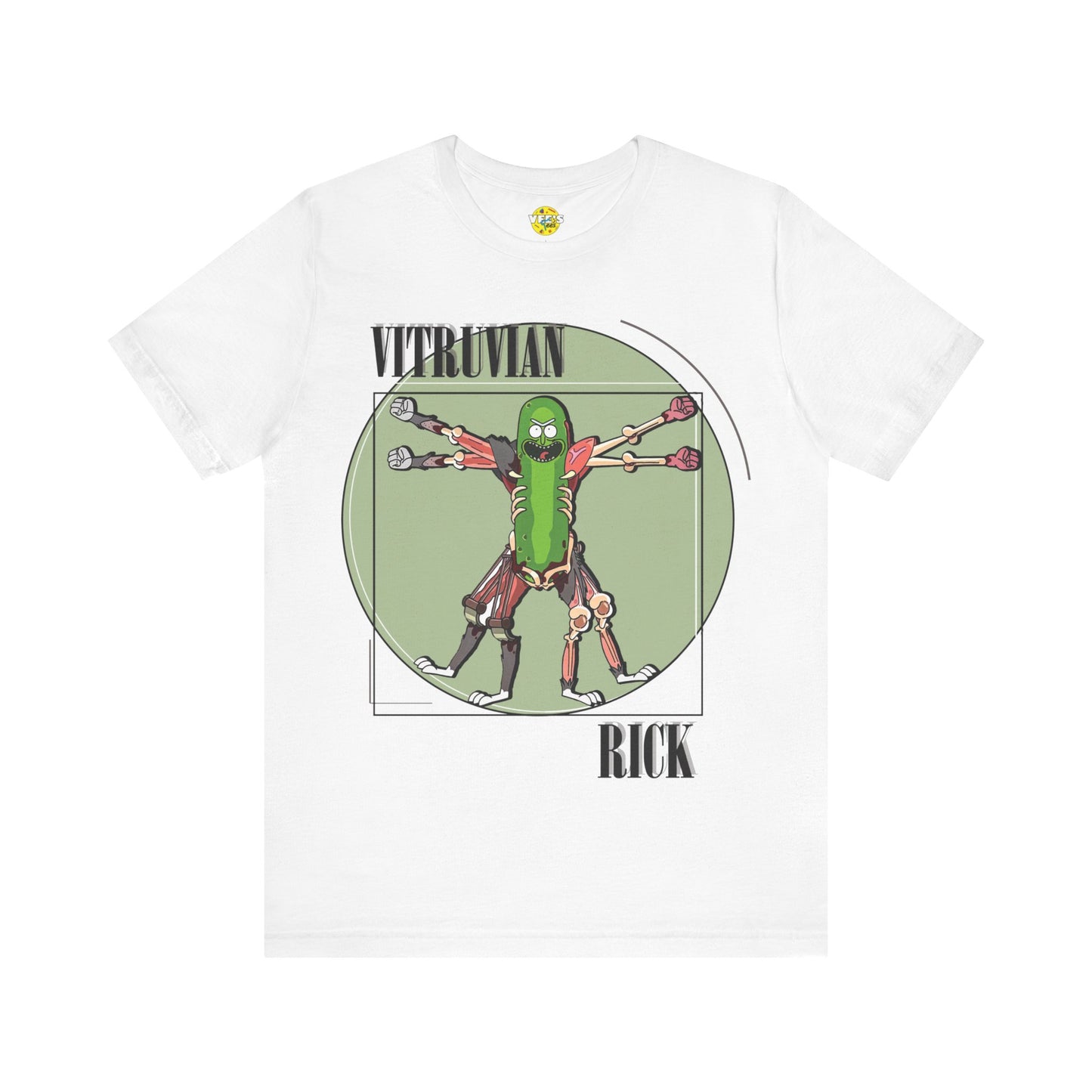 Pickle Rick Vitruvian Man Mashup Design TShirt