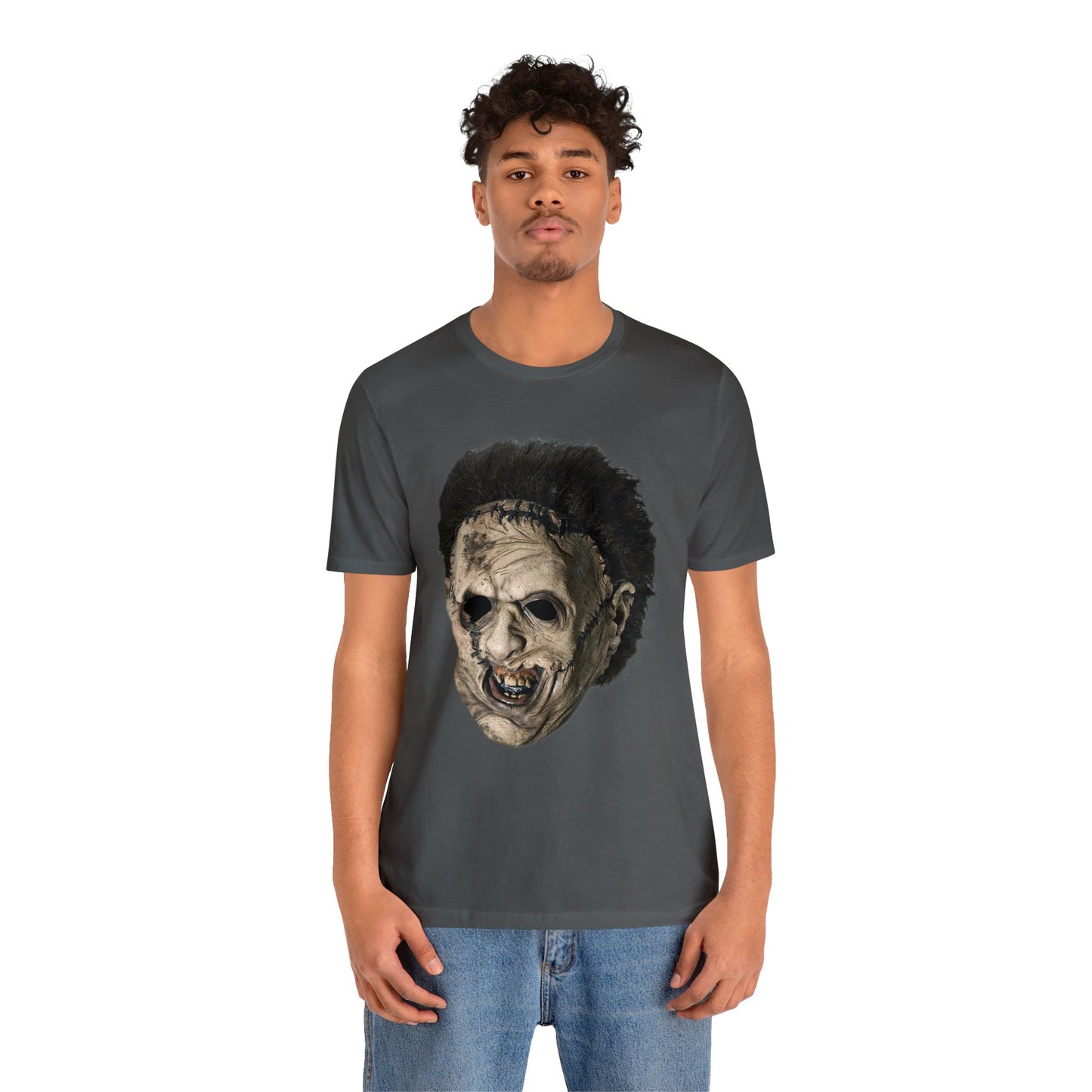 Halloween Leatherface Mask Short Sleeve T-Shirt - Classic Horror Film Tee - Iconic Chainsaw Massacre Shirt