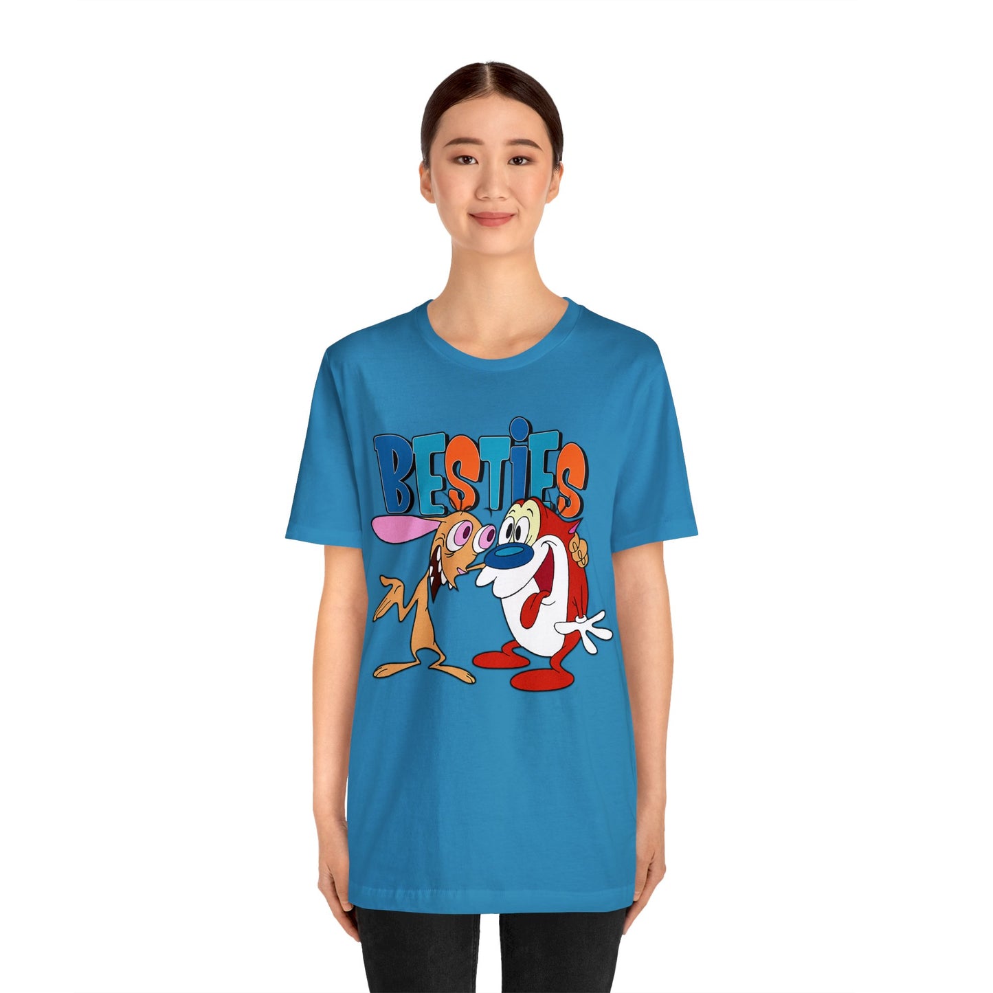 Ren & Stimpy Besties Short Sleeve T-shirt - 90s Cartoon Retro TV Show