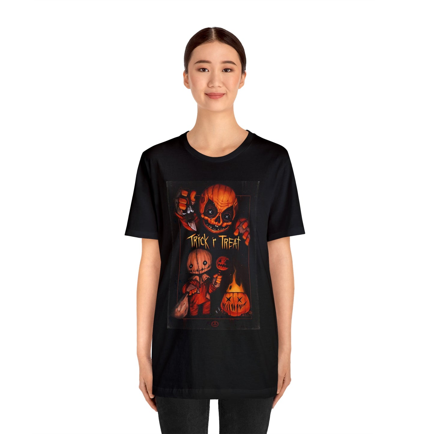 Halloween Sam from Trick 'r Treat Short Sleeve T-Shirt - Halloween Horror Icon Tee, Trick 'r Treat Movie Character Graphic Shirt