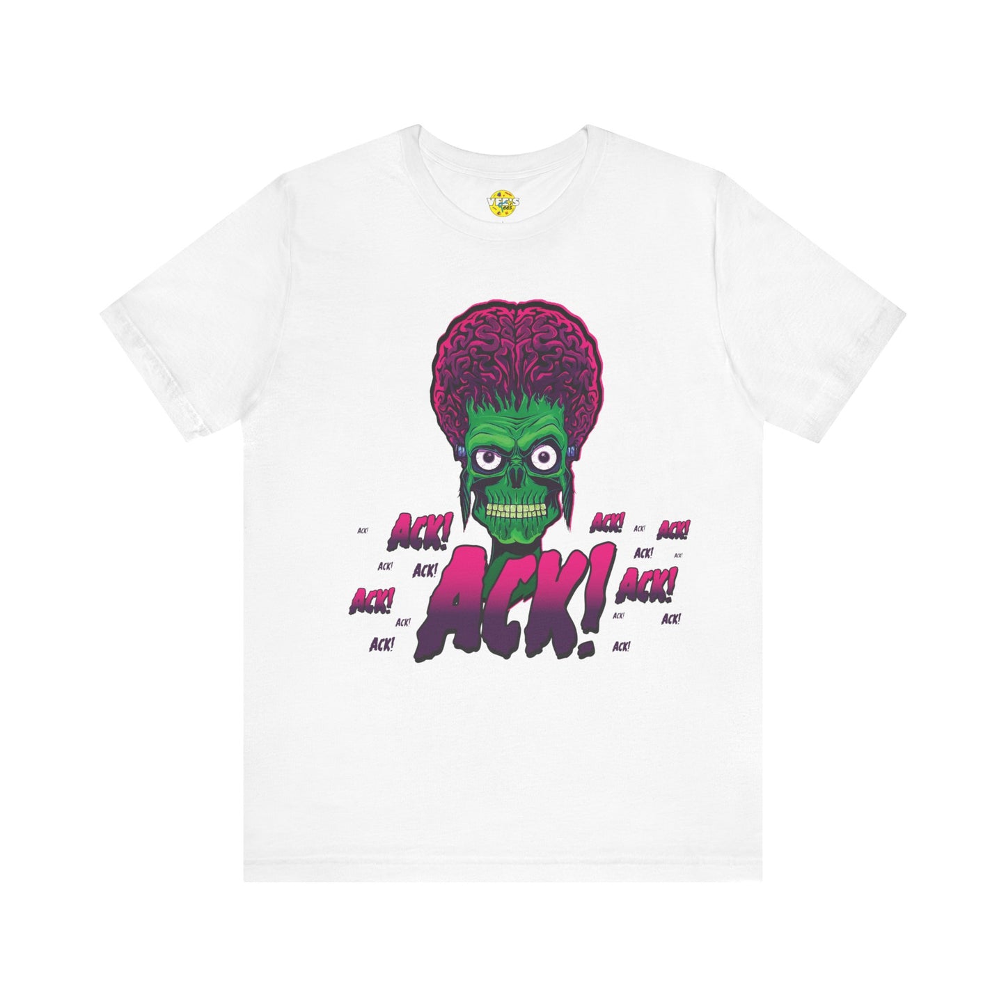 Halloween Mars Attacks! Alien Short Sleeve T-Shirt - Retro Sci-Fi Movie Graphic Tee, Vintage Extraterrestrial Invasion Shirt