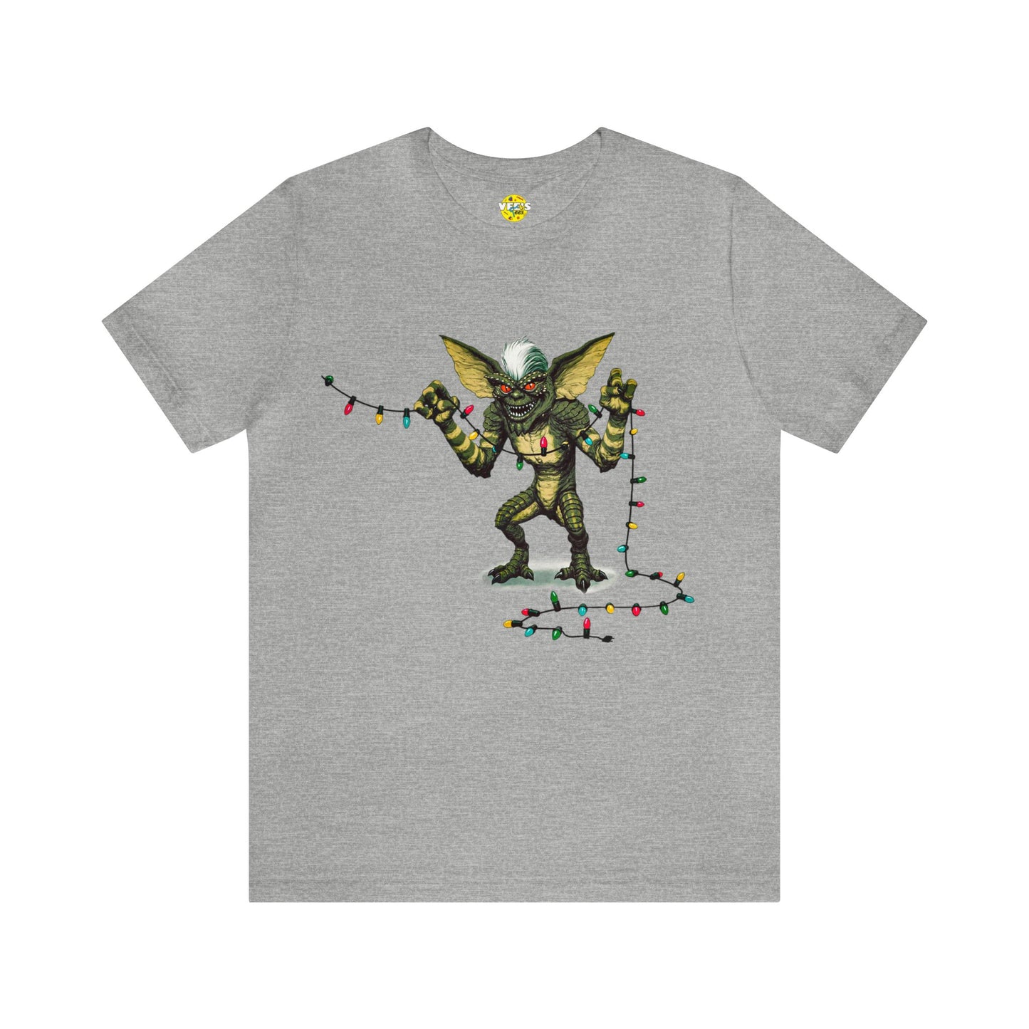 Stripe Festive Holiday - Gremlin Christmas Lights - Festive Stripe holding Christmas Lights - Gremlin Holiday Lights tshirt