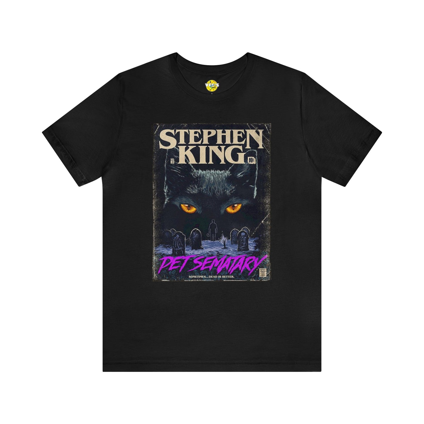 Halloween Stephen King's Pet Sematary Book Cover Short Sleeve T-Shirt - Vintage Horror Novel Graphic Tee, Retro Literary Shirt