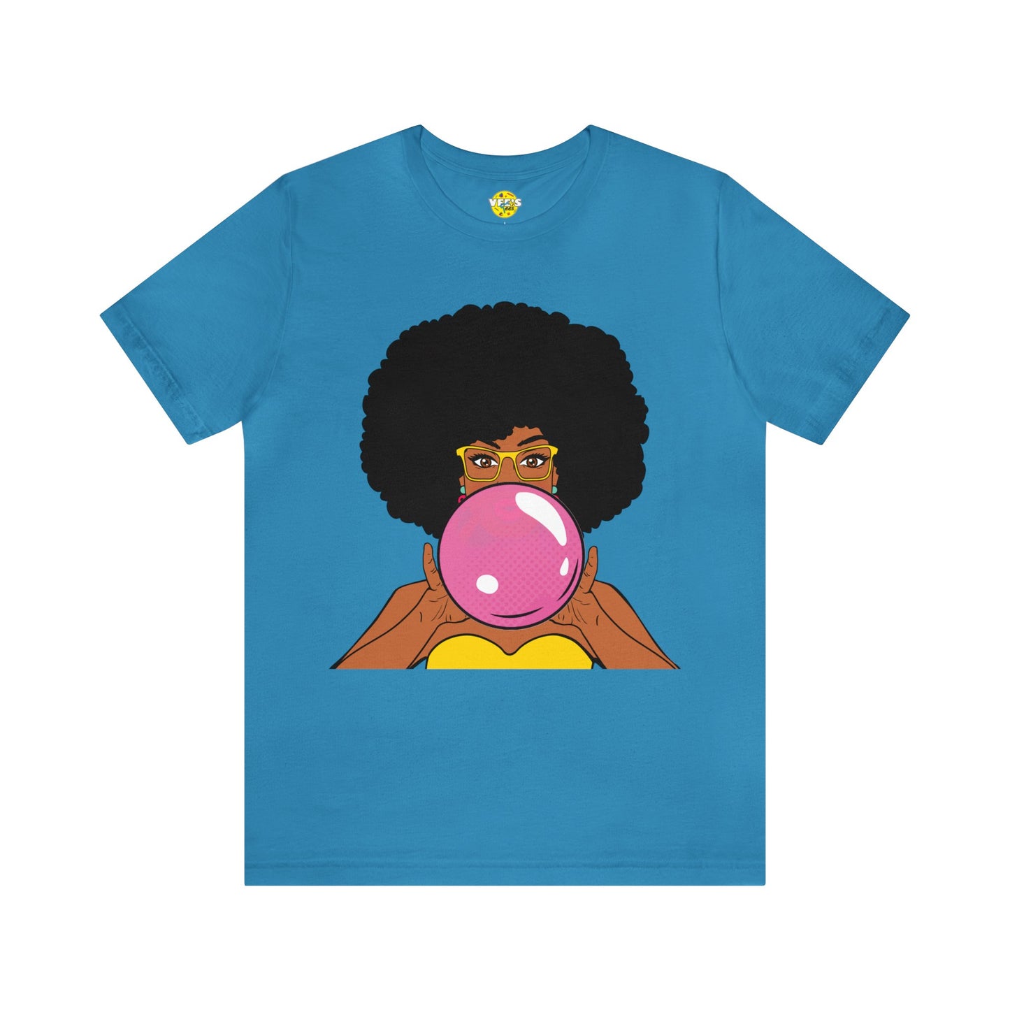 Afro Bubble Pop Art TShirt, Unique Natural Hair Black Girl Magic Shirt, Joyful African American Woman Playful Illustration Tee