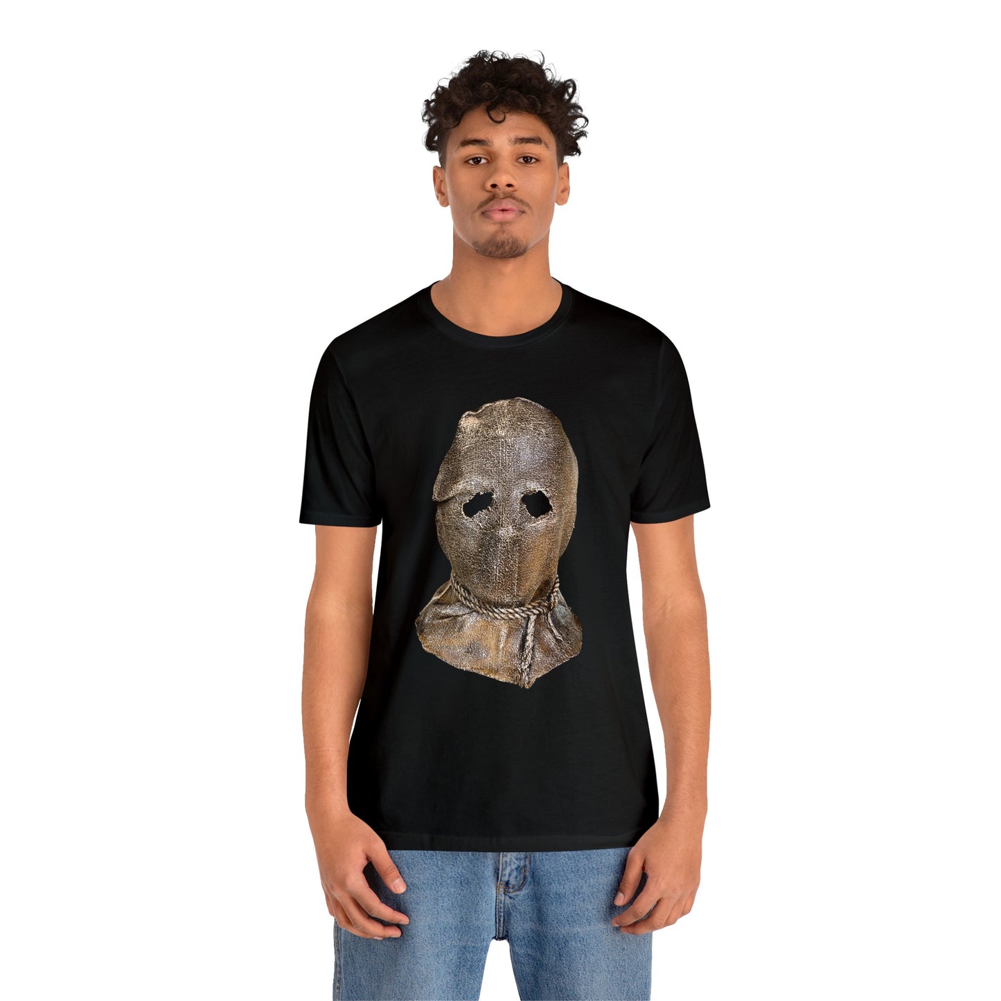 Halloween Jason's Sack Mask Short Sleeve T-Shirt - Friday the 13th Horror Icon Tee, Classic Slasher Graphic Shirt