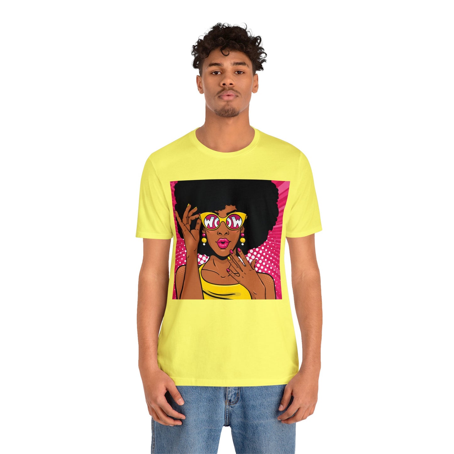 Pop Art Melanated Queen with Sunglasses Short Sleeve T-Shirt - Empowering Graphic Tee, Diverse Art Fashion