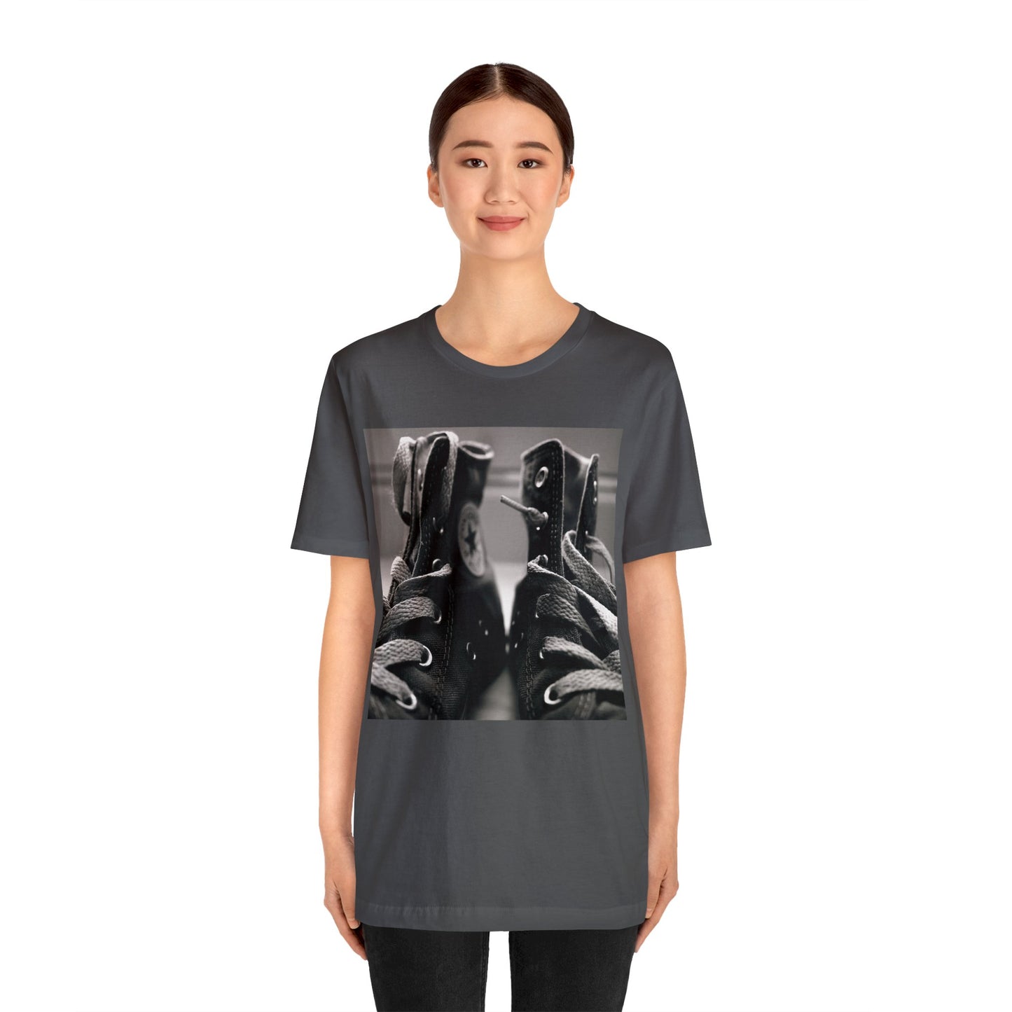 Chuck Taylors Zoomed In Black & White Short Sleeve T-Shirt - Classic Sneaker Lover Tee, Vintage Shoe Graphic Shirt