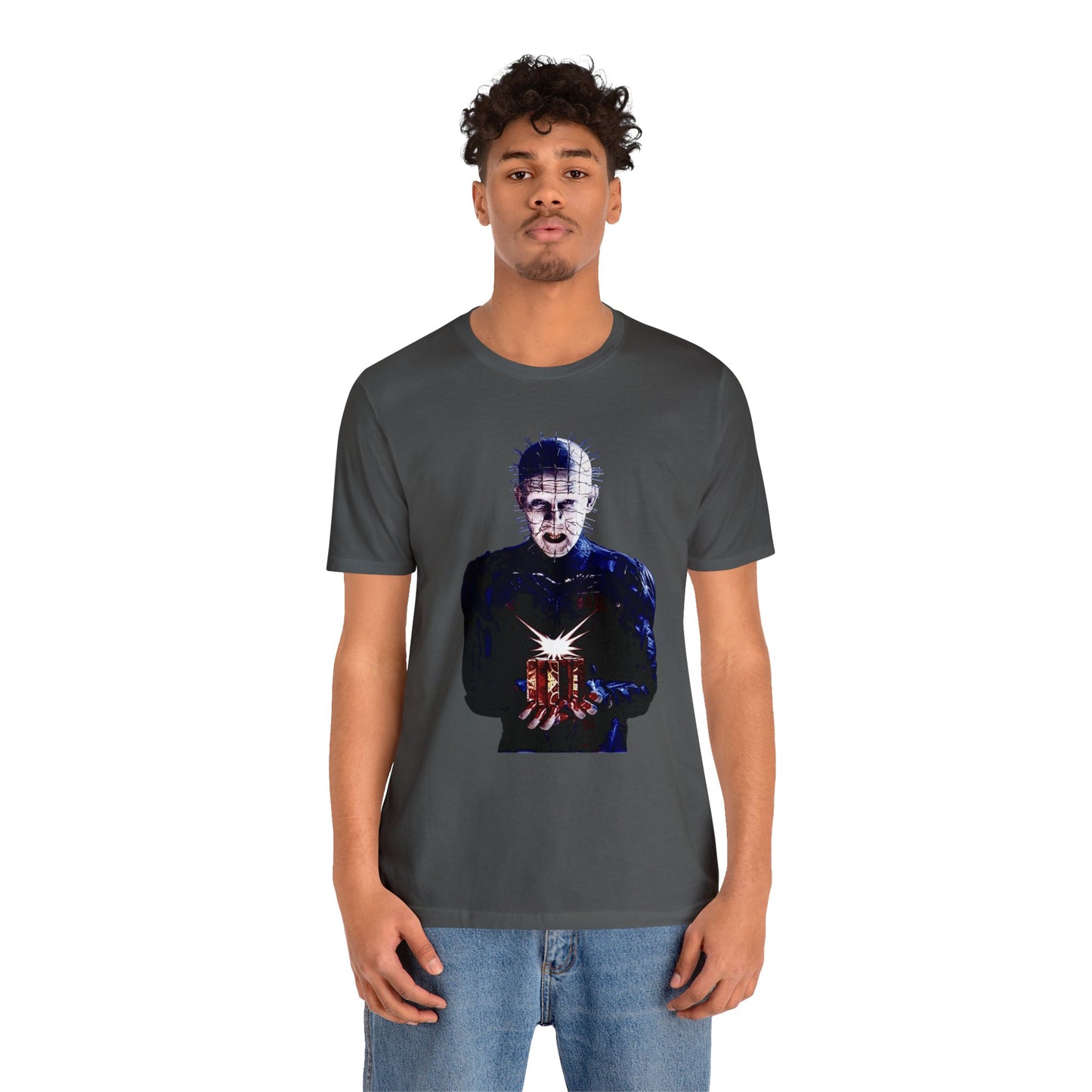 Halloween Pinhead Puzzle Box Short Sleeve T-Shirt - Hellraiser Horror Icon Tee, Clive Barker Graphic Shirt