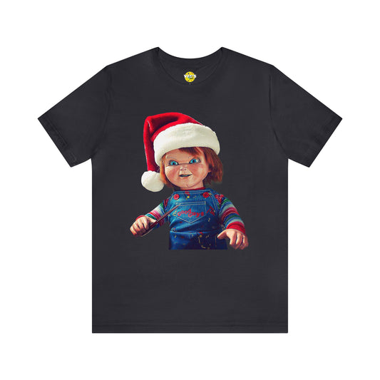 Yuletide Chucky Holiday Short Sleeve T-Shirt - Festive Horror Christmas Tee