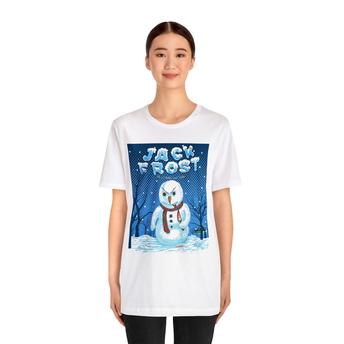 Chillingly Festive - Jack Frost Horror Movie Poster Short Sleeve T-Shirt