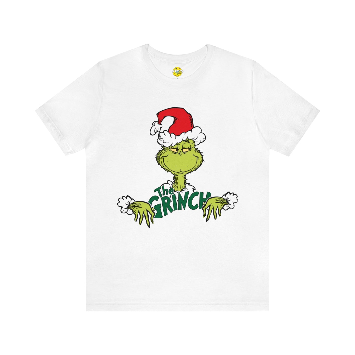 Festive Grinch Face Short Sleeve T-Shirt for a Whoville-Worthy Holiday Season