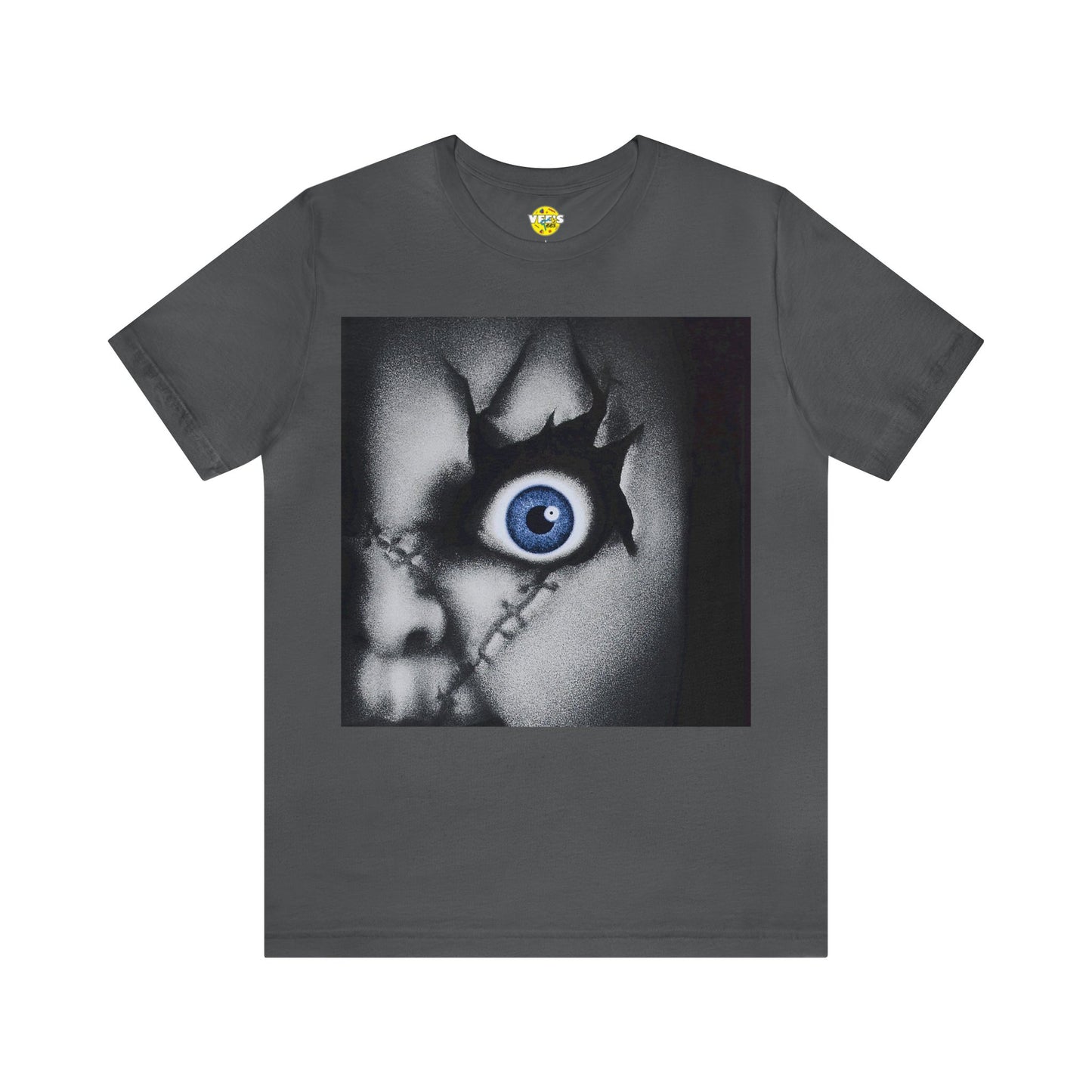 Halloween Bride of Chucky - Chucky's Face Closeup Short Sleeve T-Shirt - Horror Icon Tee, Classic Movie Graphic Shirt