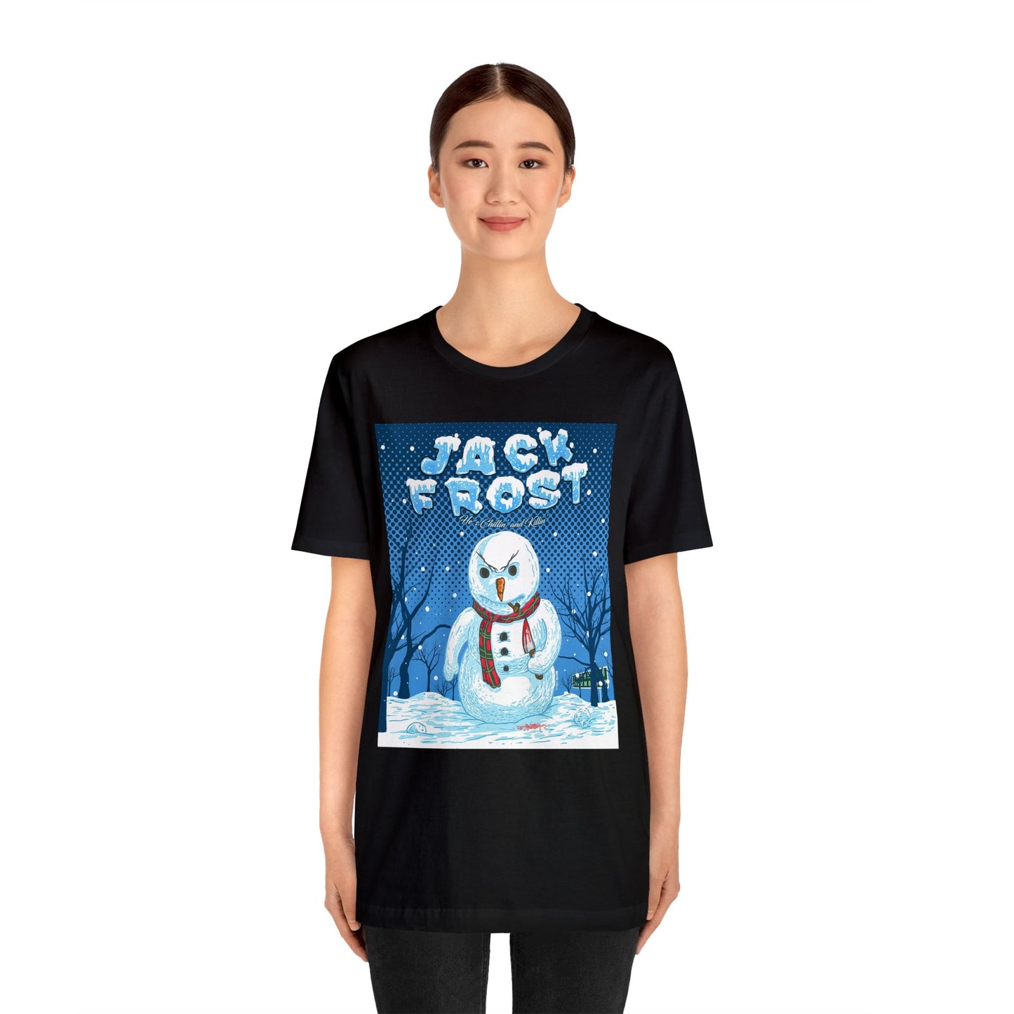 Chillingly Festive - Jack Frost Horror Movie Poster Short Sleeve T-Shirt