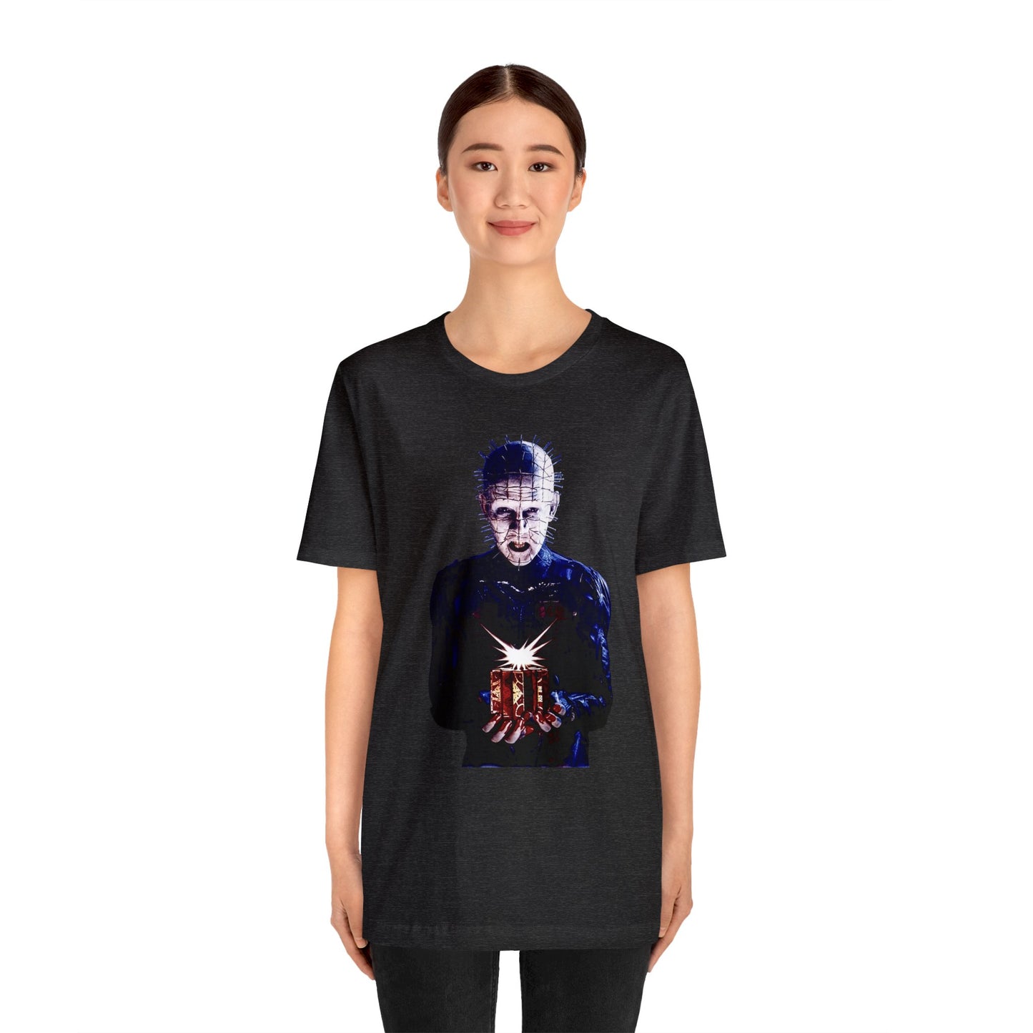 Halloween Pinhead Puzzle Box Short Sleeve T-Shirt - Hellraiser Horror Icon Tee, Clive Barker Graphic Shirt