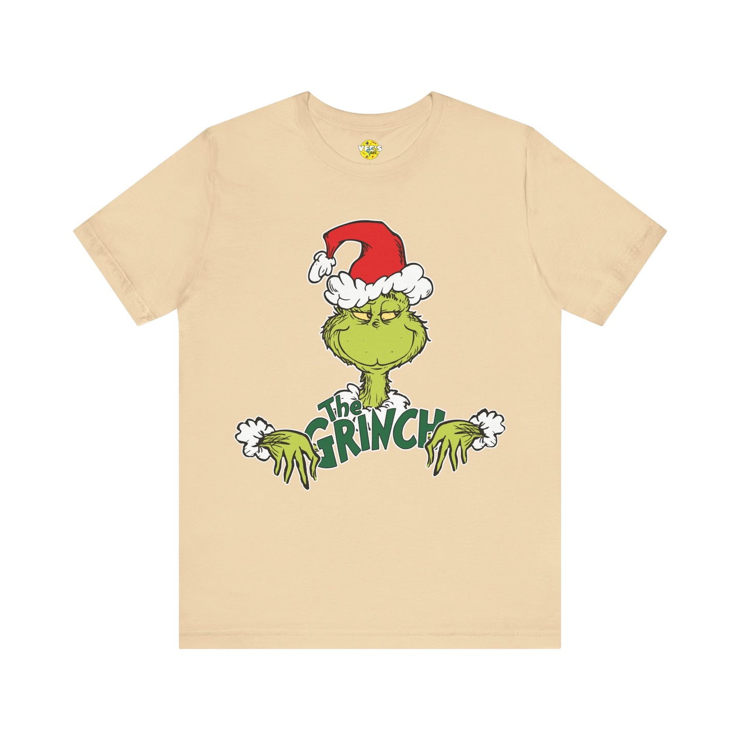 Festive Grinch Face Short Sleeve T-Shirt for a Whoville-Worthy Holiday Season