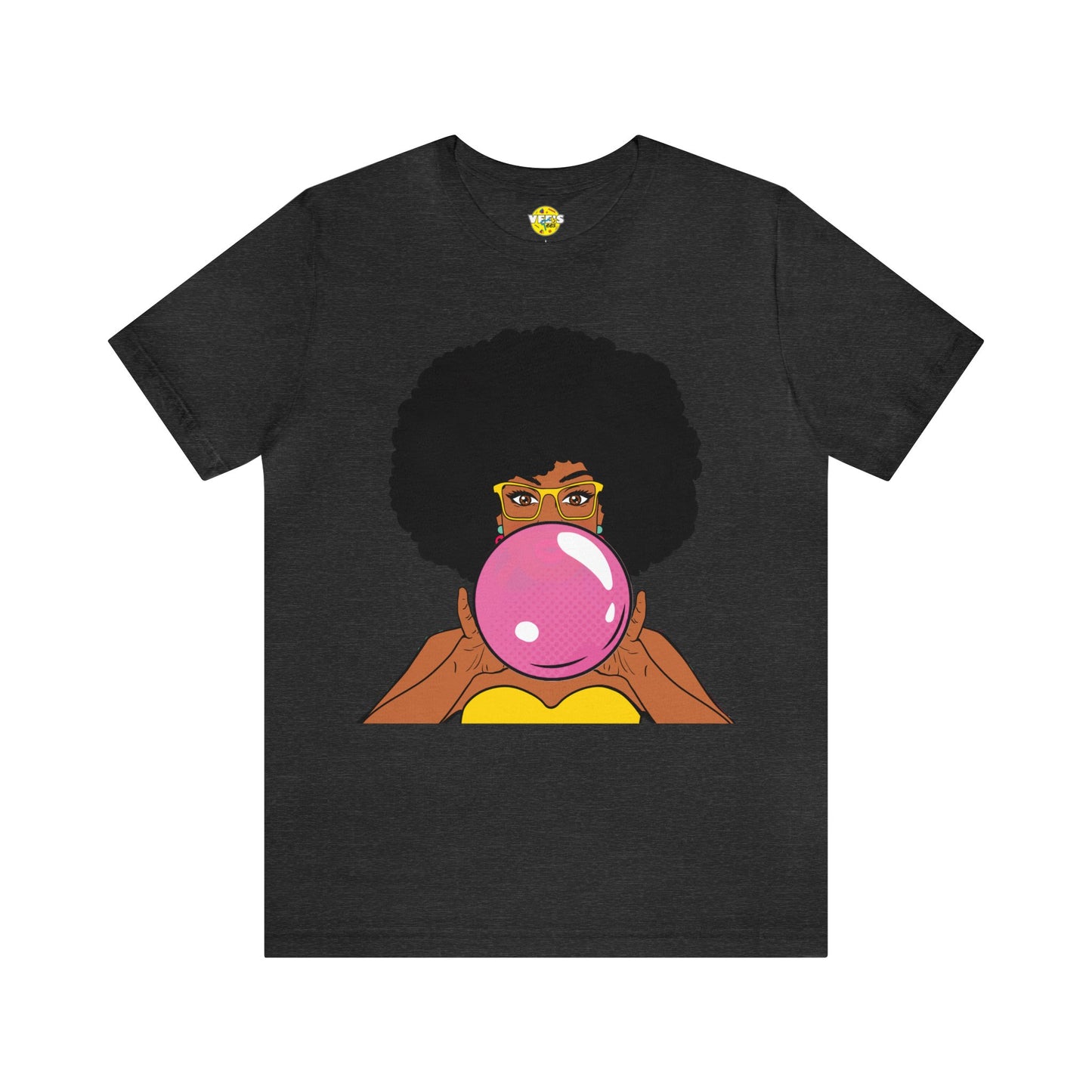 Afro Bubble Pop Art TShirt, Unique Natural Hair Black Girl Magic Shirt, Joyful African American Woman Playful Illustration Tee