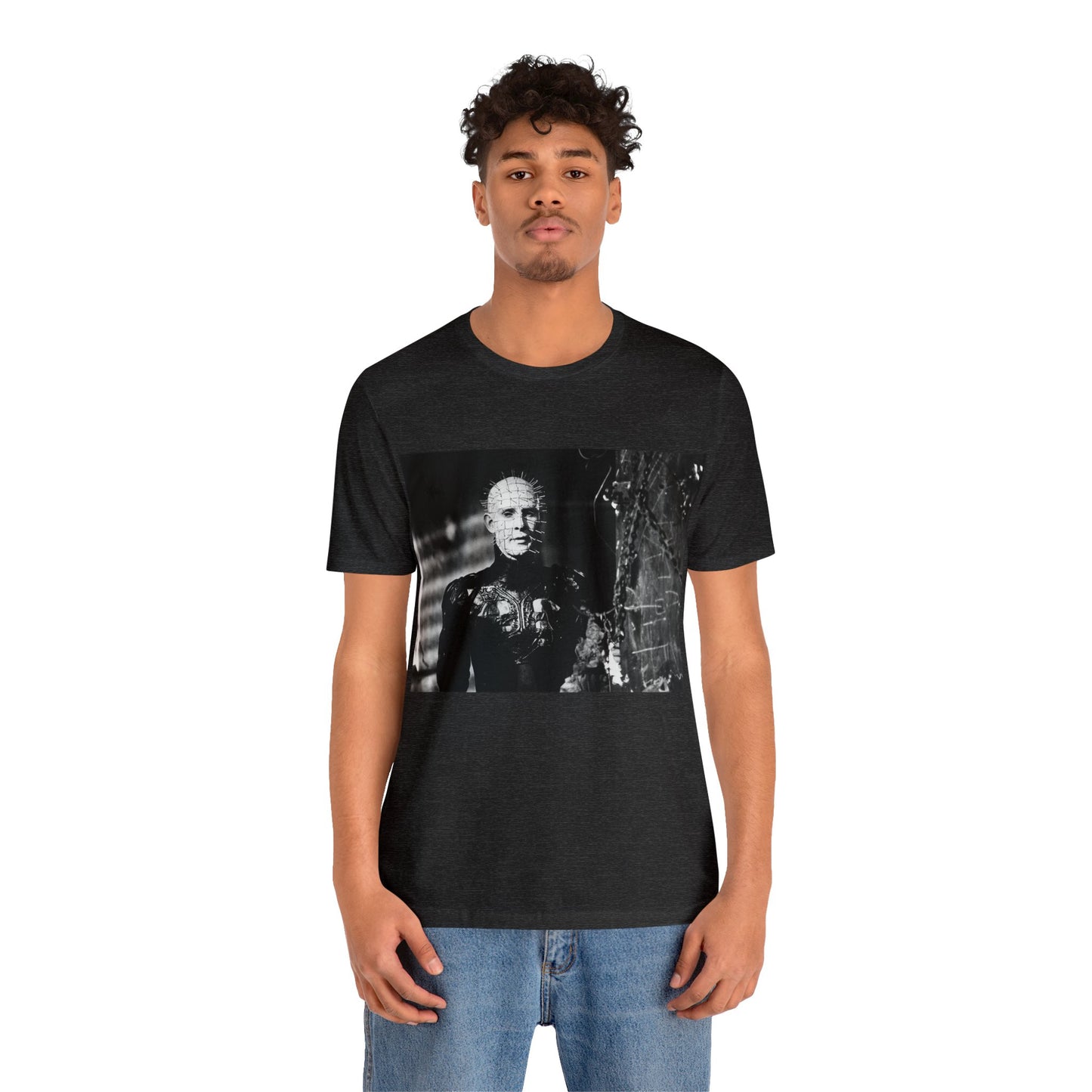 Halloween Hellraiser Pinhead Short Sleeve T-Shirt - Horror Movie Tee - Iconic Pinhead Art - Clive Barker - Cenobite Shirt