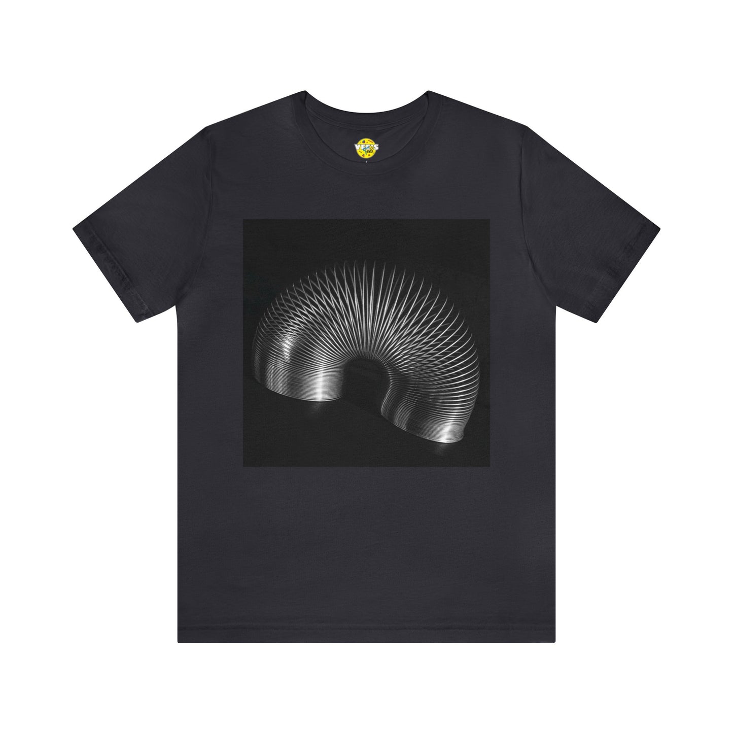 Black & White Retro Slinky Short Sleeve T-Shirt - Classic Toy Lover Tee, Nostalgic Graphic Shirt