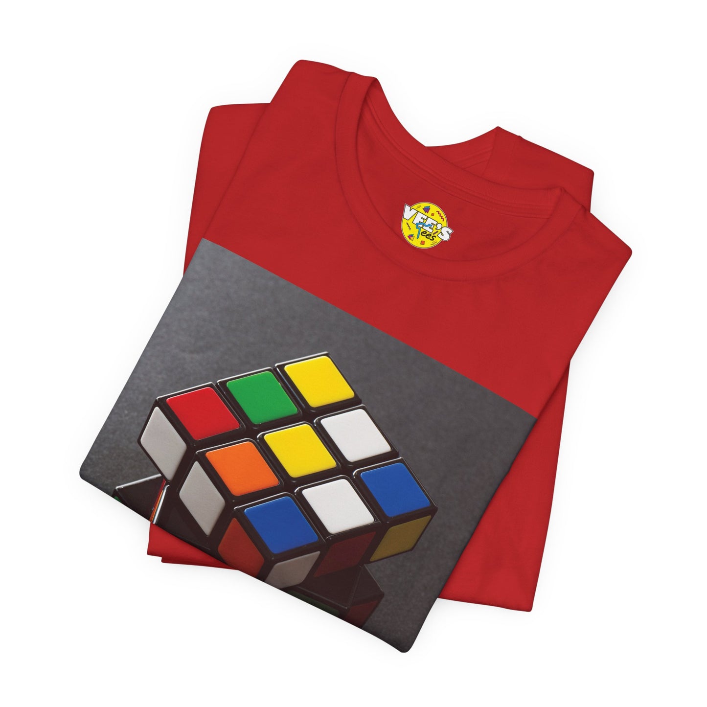 Retro Rubik's Cube Short Sleeve T-Shirt - 80s Puzzle Lover Tee, Nostalgic Graphic Shirt