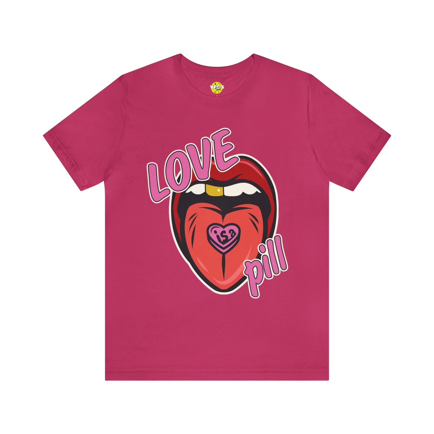 Love is a Pill Anti Valentines Shirt - Pop Art Valentines Day Shirt - Graphic Illustration Valentines tshirt - Tongue Graphic tshirt