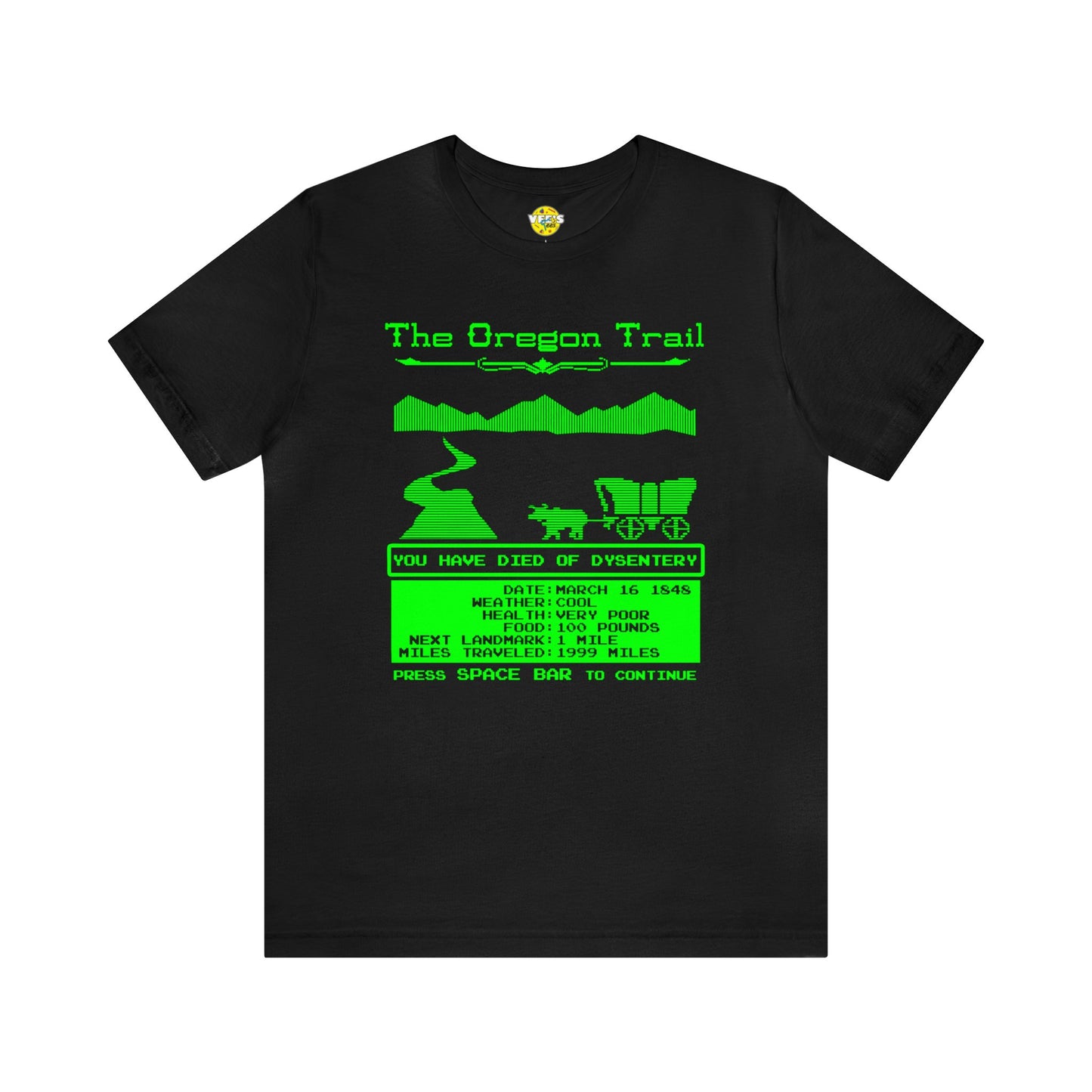 80s Nostalgia - The Oregon Trail Computer Game T-Shirt - Retro Gaming Tee