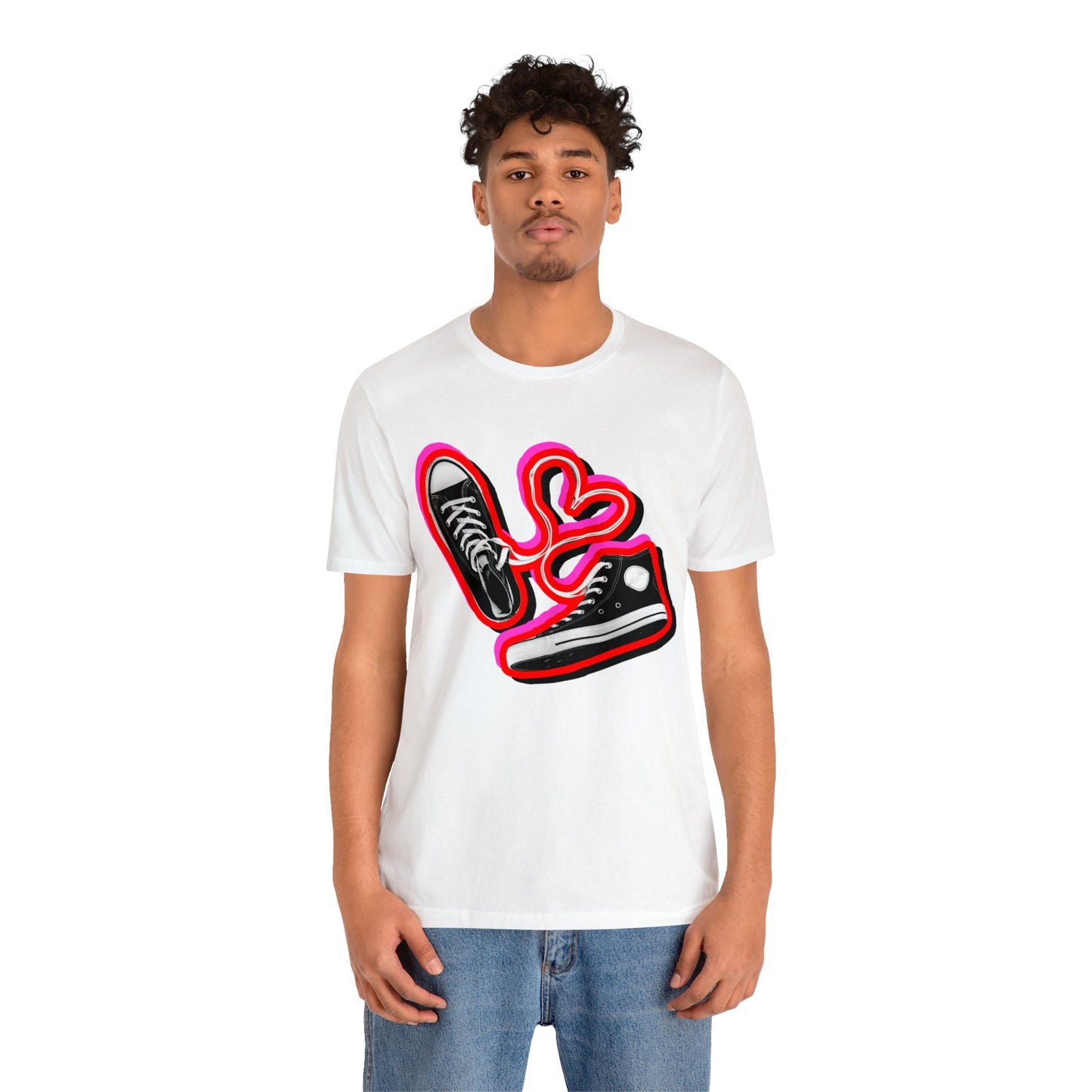 Valentines Day Shoestring Heart TShirt - Shoestring Heart Sneaker Graphic Tee - Unisex 90s Converse Tshirt