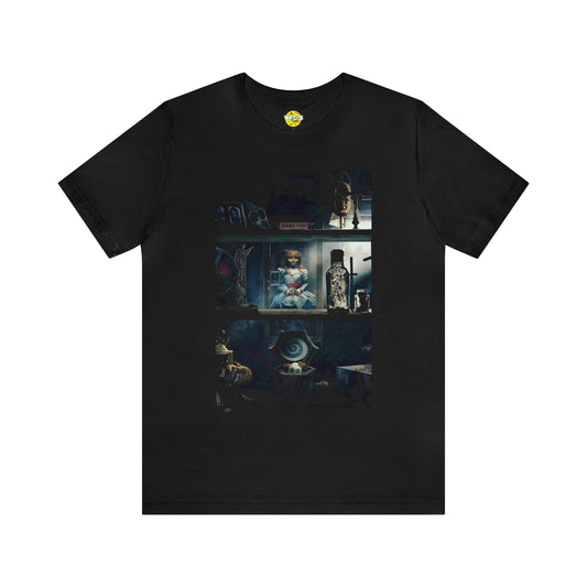 Halloween Annabelle Doll Curio Shelf Short Sleeve T-Shirt - Horror Collector Tee, Creepy Doll Shirt