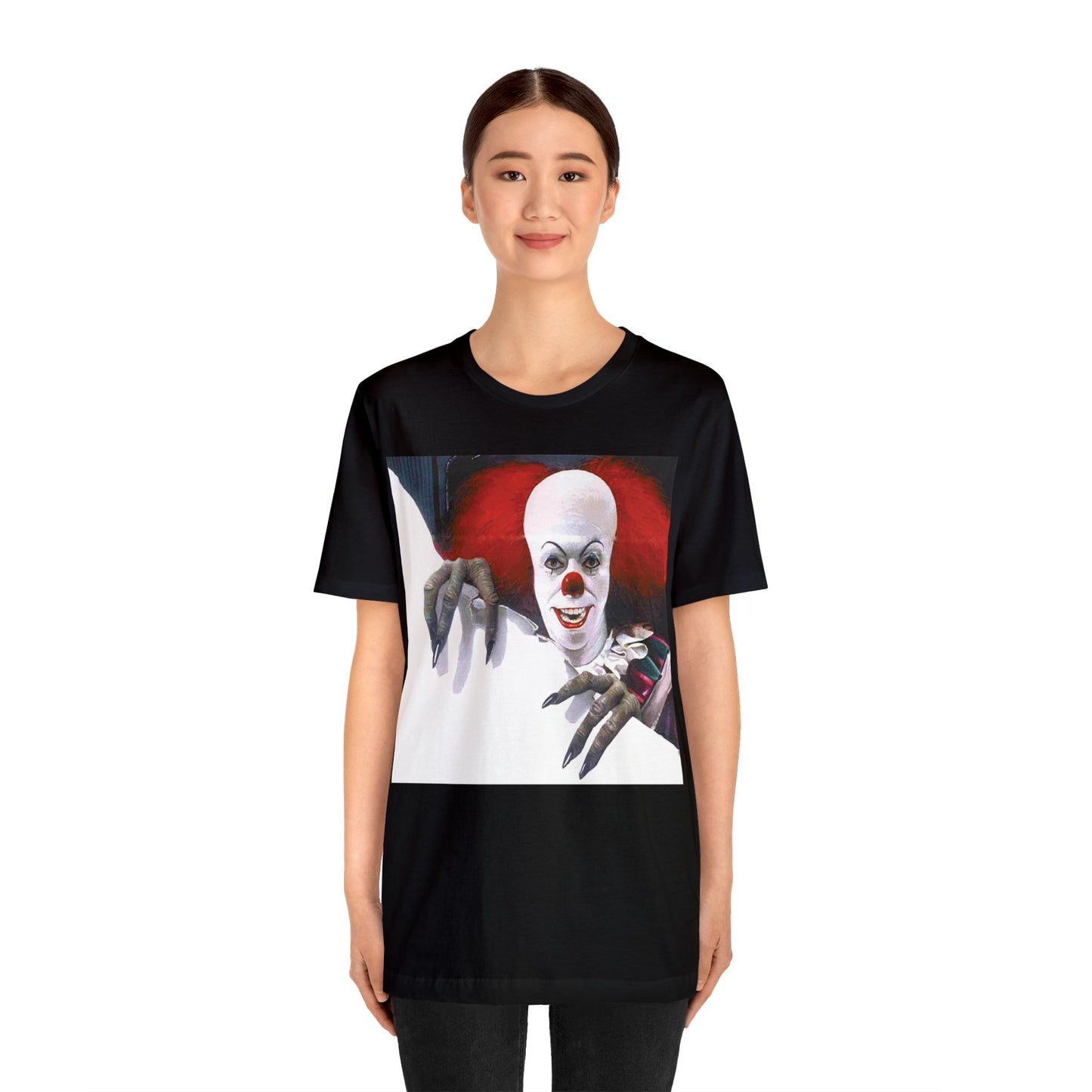 Halloween Pennywise IT Movie Short Sleeve T-Shirt - Horror Clown Tee, Scary Movie Graphic Shirt