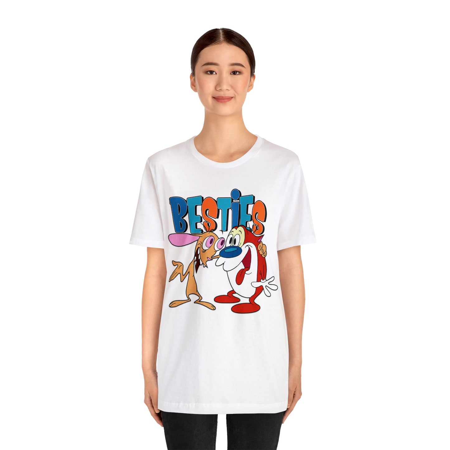 Ren & Stimpy Besties Short Sleeve T-shirt - 90s Cartoon Retro TV Show