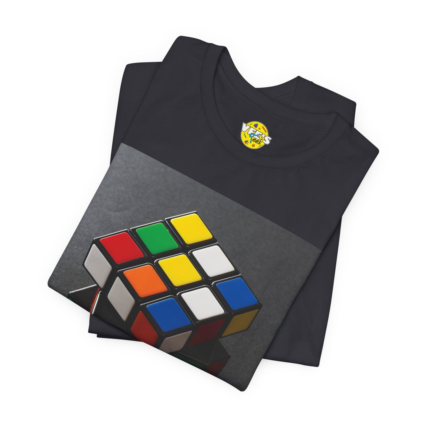 Retro Rubik's Cube Short Sleeve T-Shirt - 80s Puzzle Lover Tee, Nostalgic Graphic Shirt