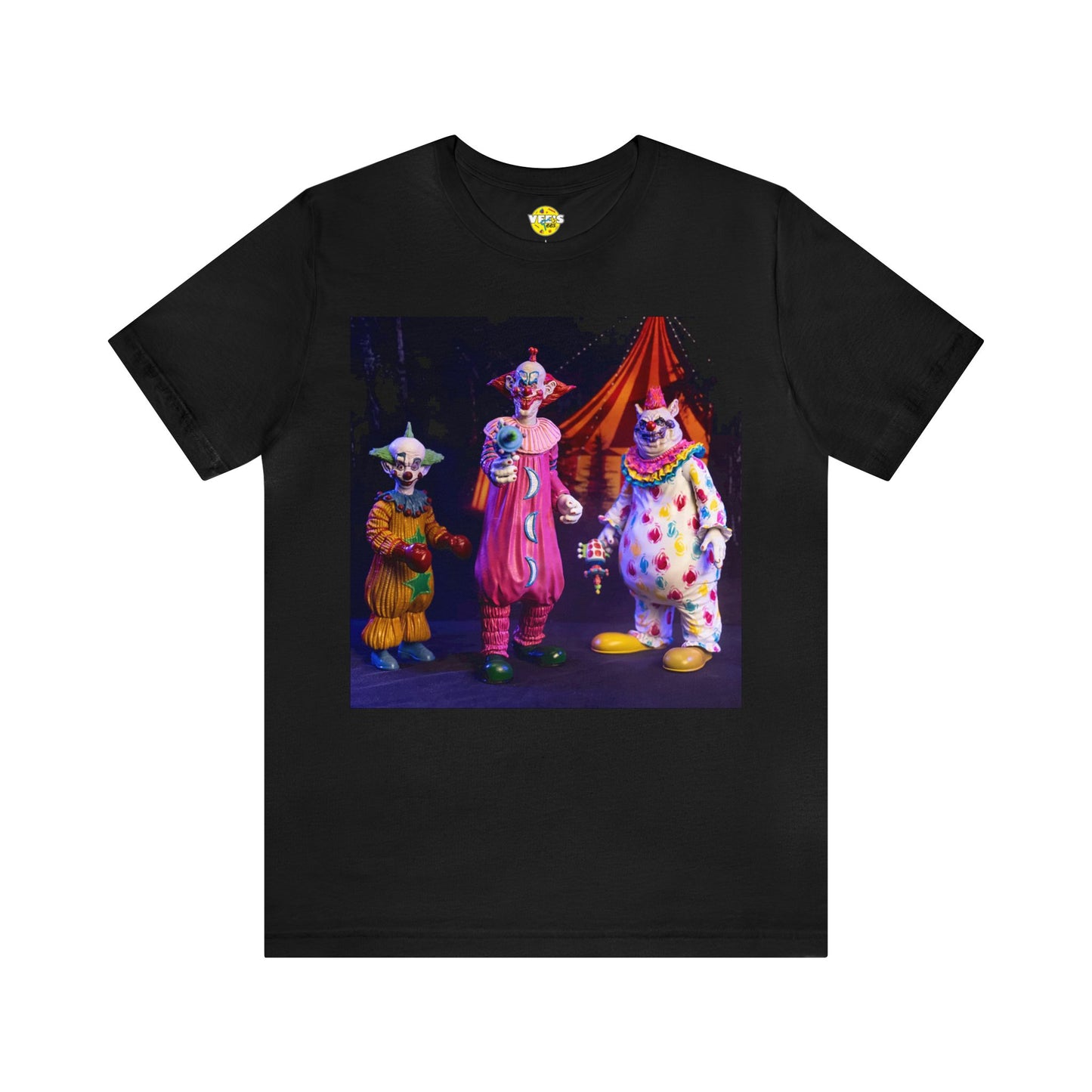 Halloween Killer Klowns from Outer Space Short Sleeve T-Shirt - Cult Classic Horror Tee, Retro Movie Graphic Shirt